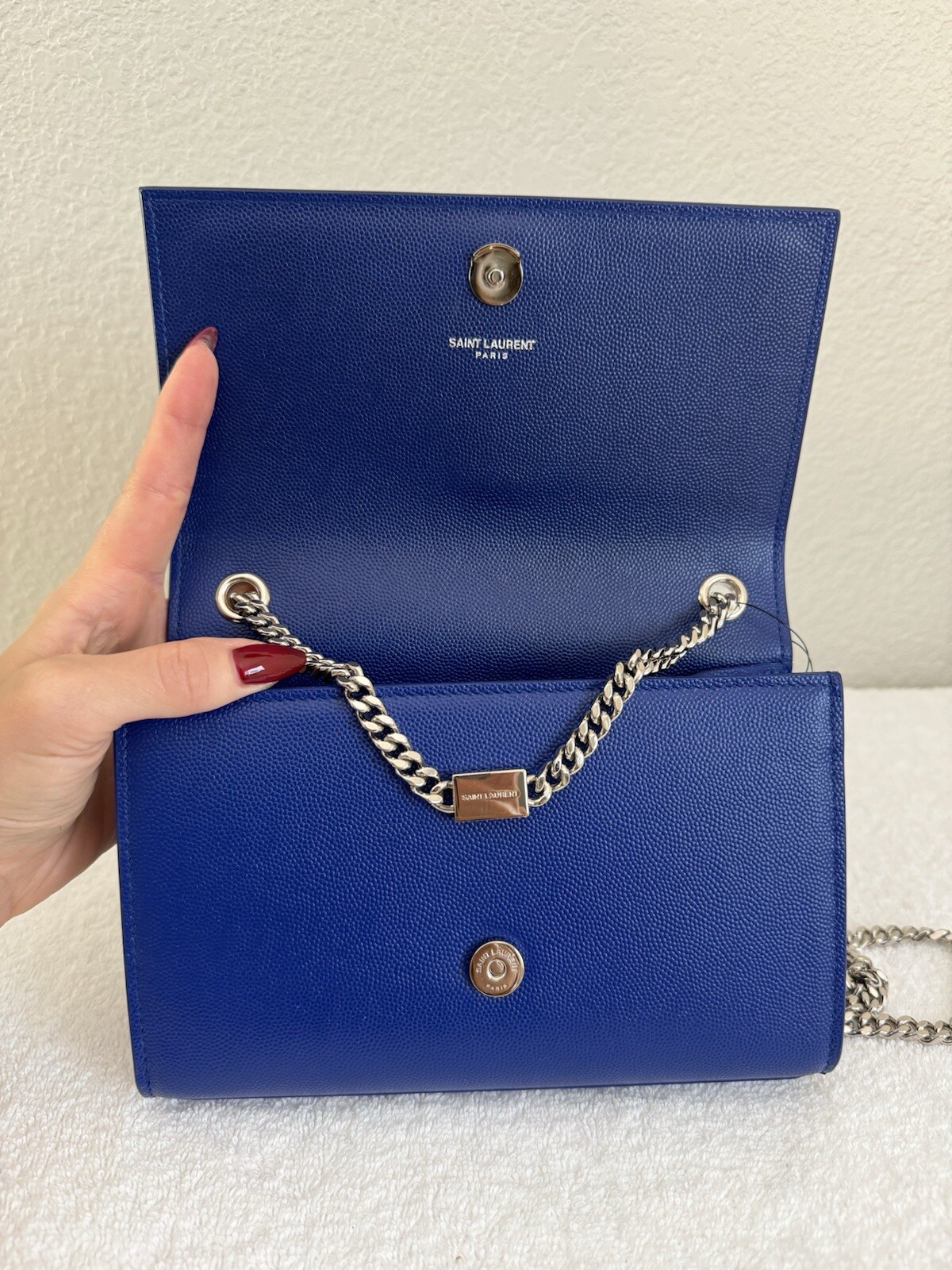 AUTH BRAND NEW $2100 YSL Saint Laurent Small Kate Grained Leather Crossbody Bag