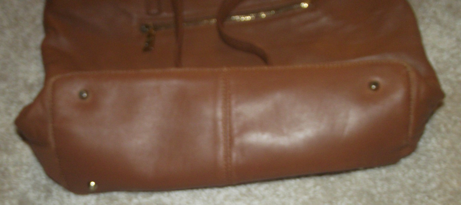 VG++ Brown Leather DKNY Purse 13″ (33 cm) x 5.25″ (13.5cm) x 11″ (29cm) 10″ Drop