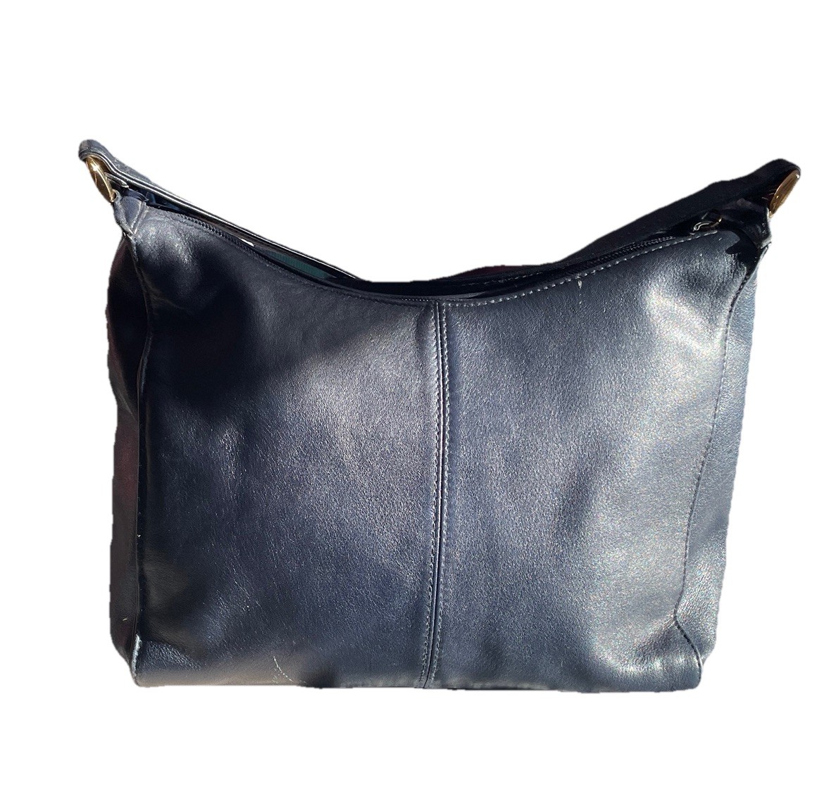 Vintage 80s/90s ETIENNE AIGNER Navy Blue Leather Classic Shoulder Bag