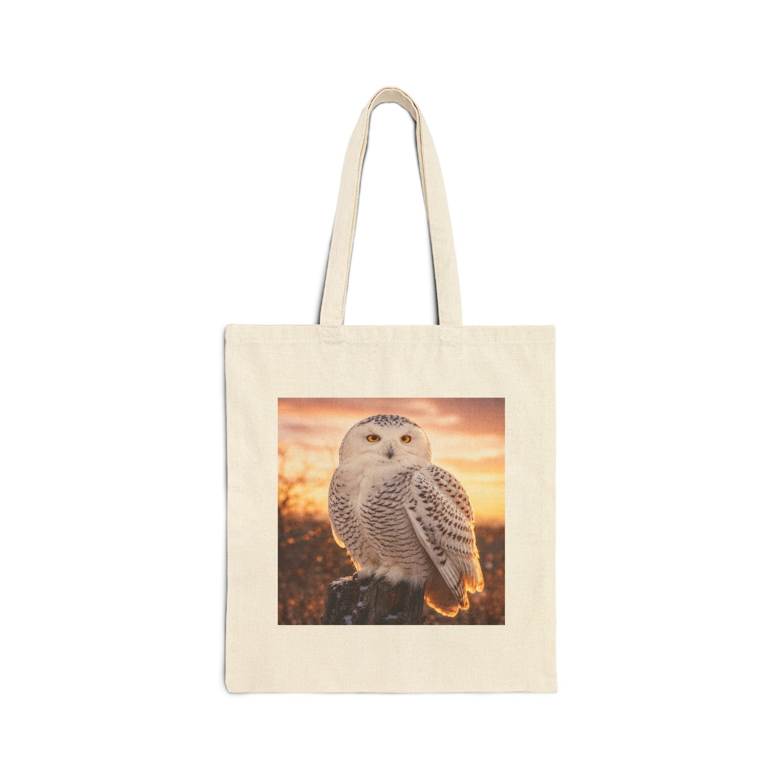 Snowy Owl Tote Bag – Soft Golden Light Boutique‑Realism Portrait