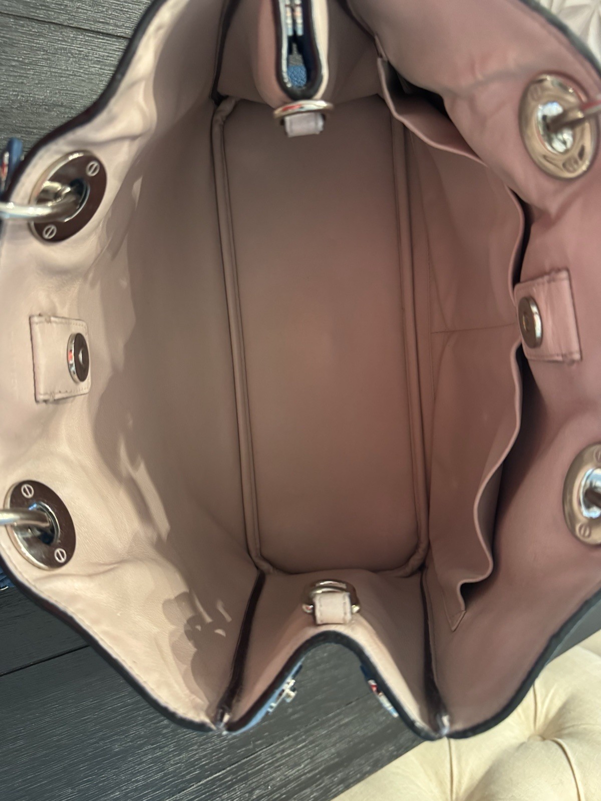 Christian Dior Blue Pebbled Leather Diorissimo Tote Bag