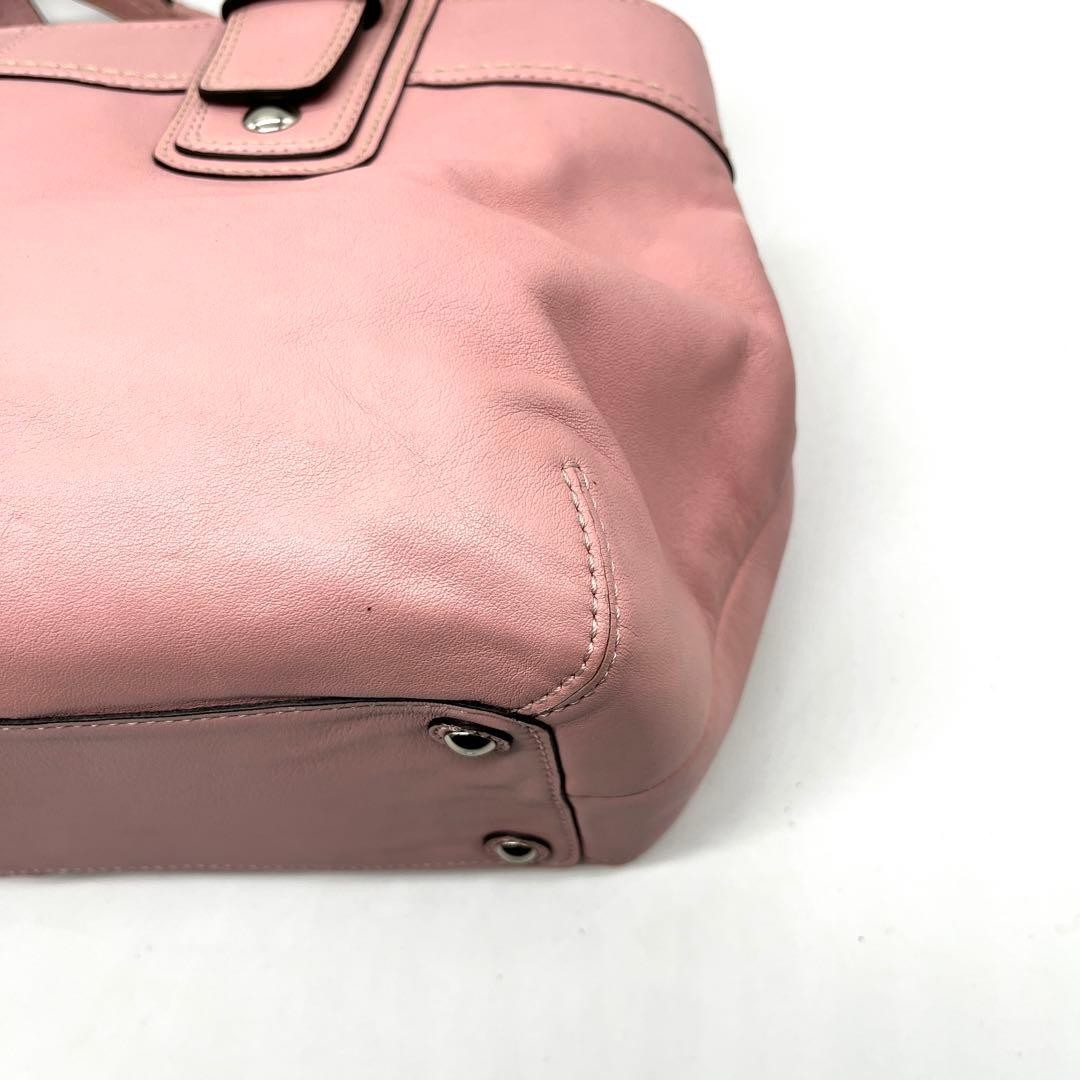 COACH Soho Pink Leather Tote Bag 34cm x 21cm x 12cm, Light Pink, DurableeBay T