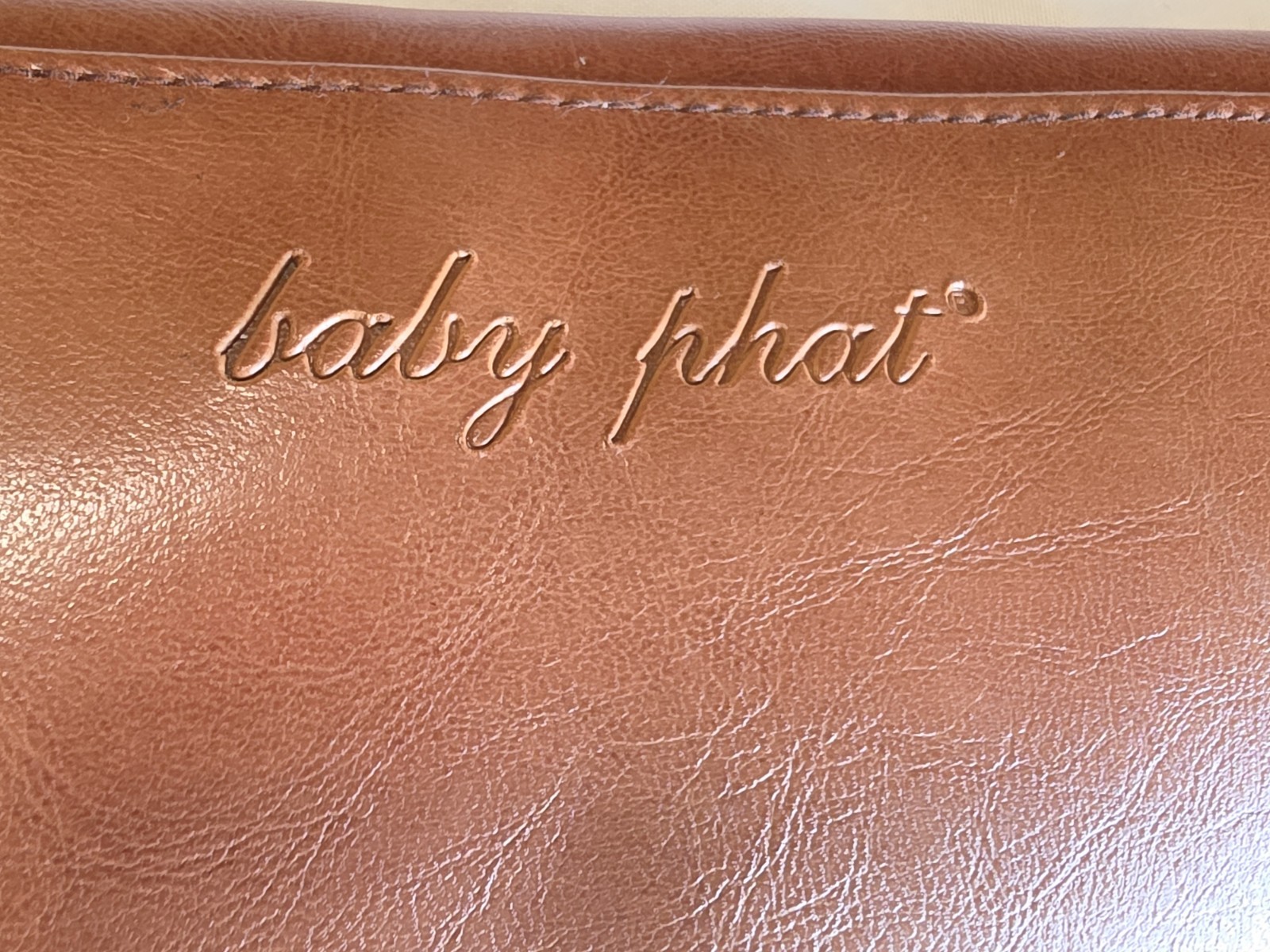 Vintage Baby Phat Y2K Brown Studded Envelope Clutch Purse Logo Flap McBling 2000