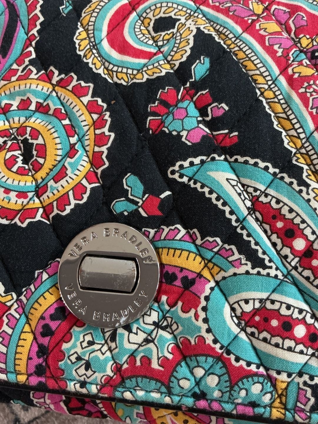 Vera Bradley Quilted Turnlock Crossbody Bag in Parisian Paisley