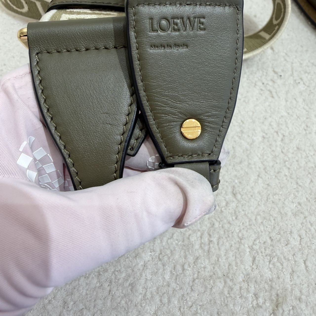 LOEWE Gate Mini Army Green Soft Calf Leather Crossbody Bag Duty Paid