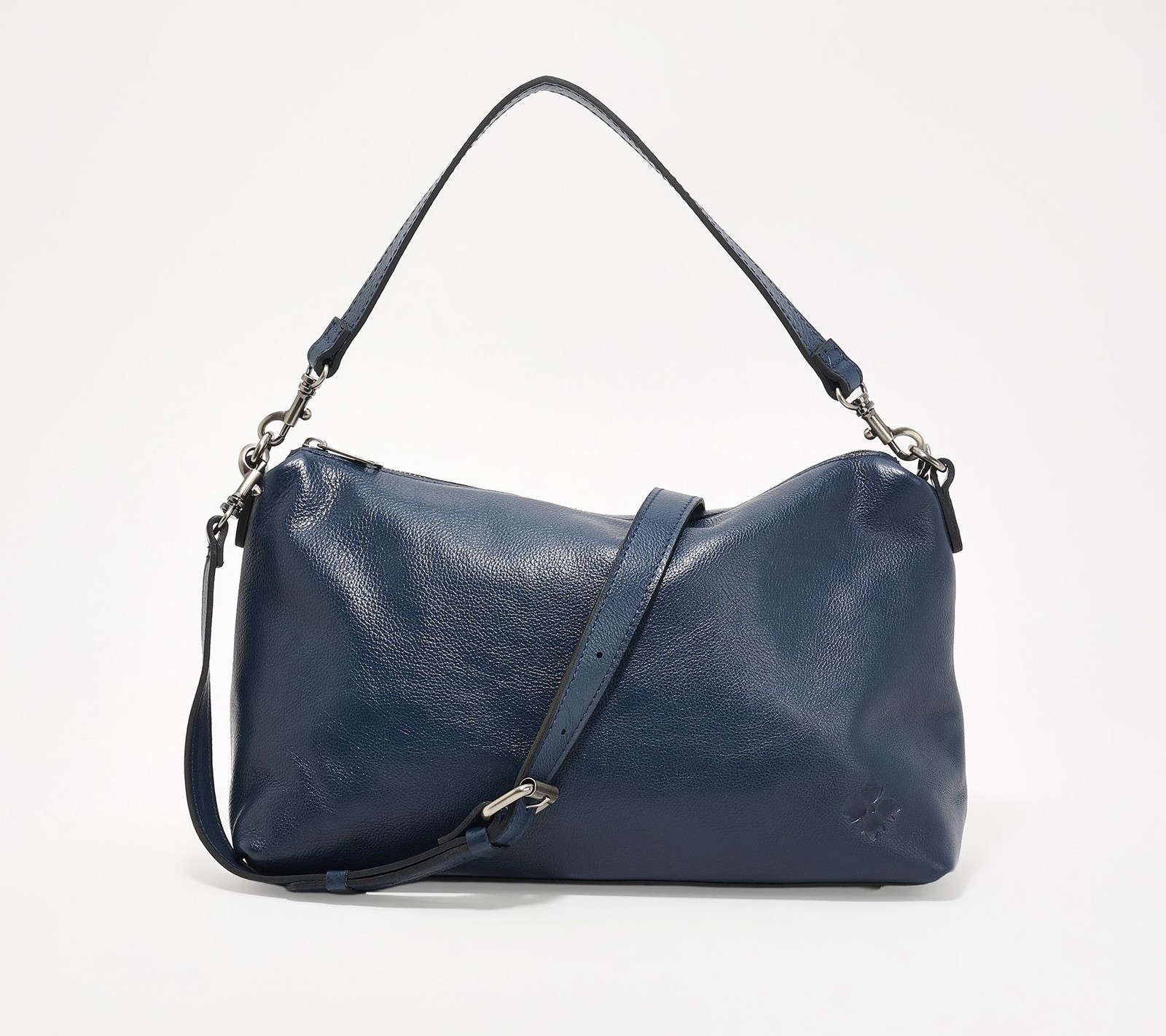Patricia Nash Maura Crossbody in Leather or Suede DenimBlueLeathr New