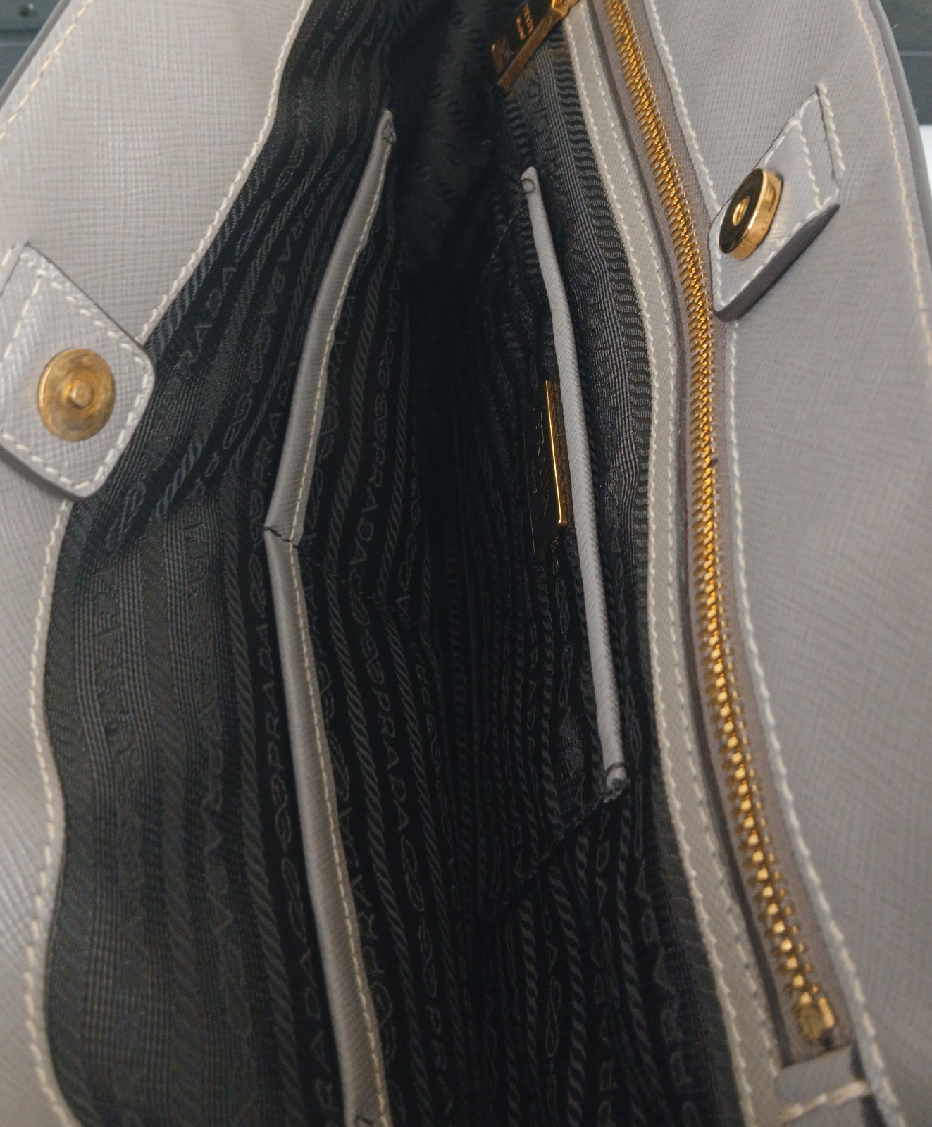 Prada Saffiano Leather Galleria Tote Bag Gold Accents – Italy – LARGE