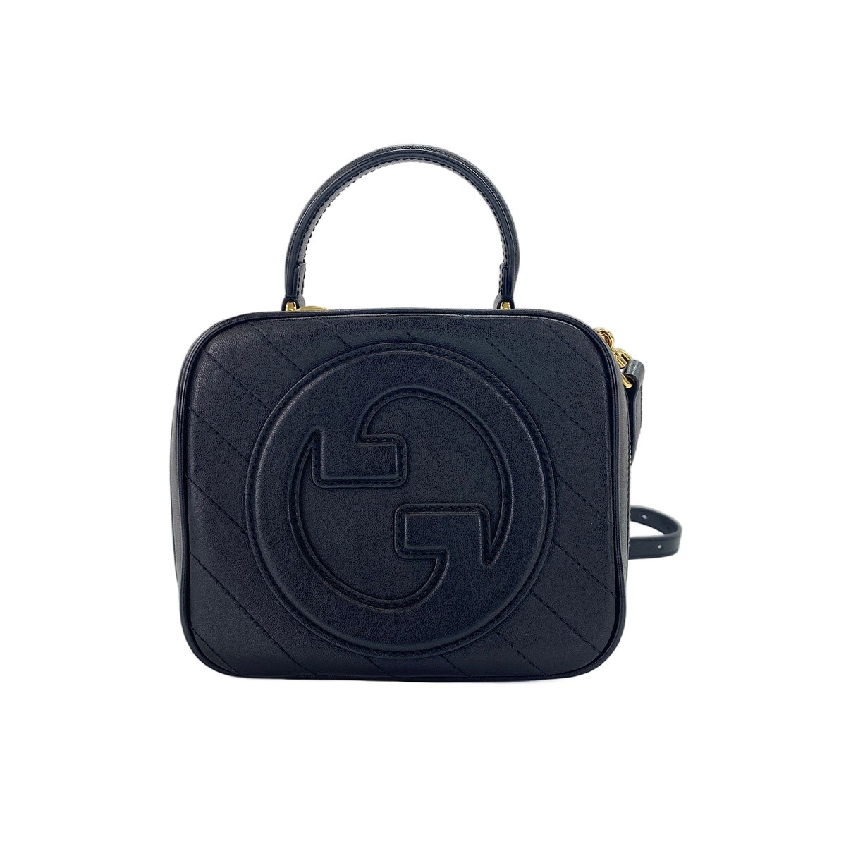 Authentic GUCCI Leather 2WAY Blondie Handbag black WS31935