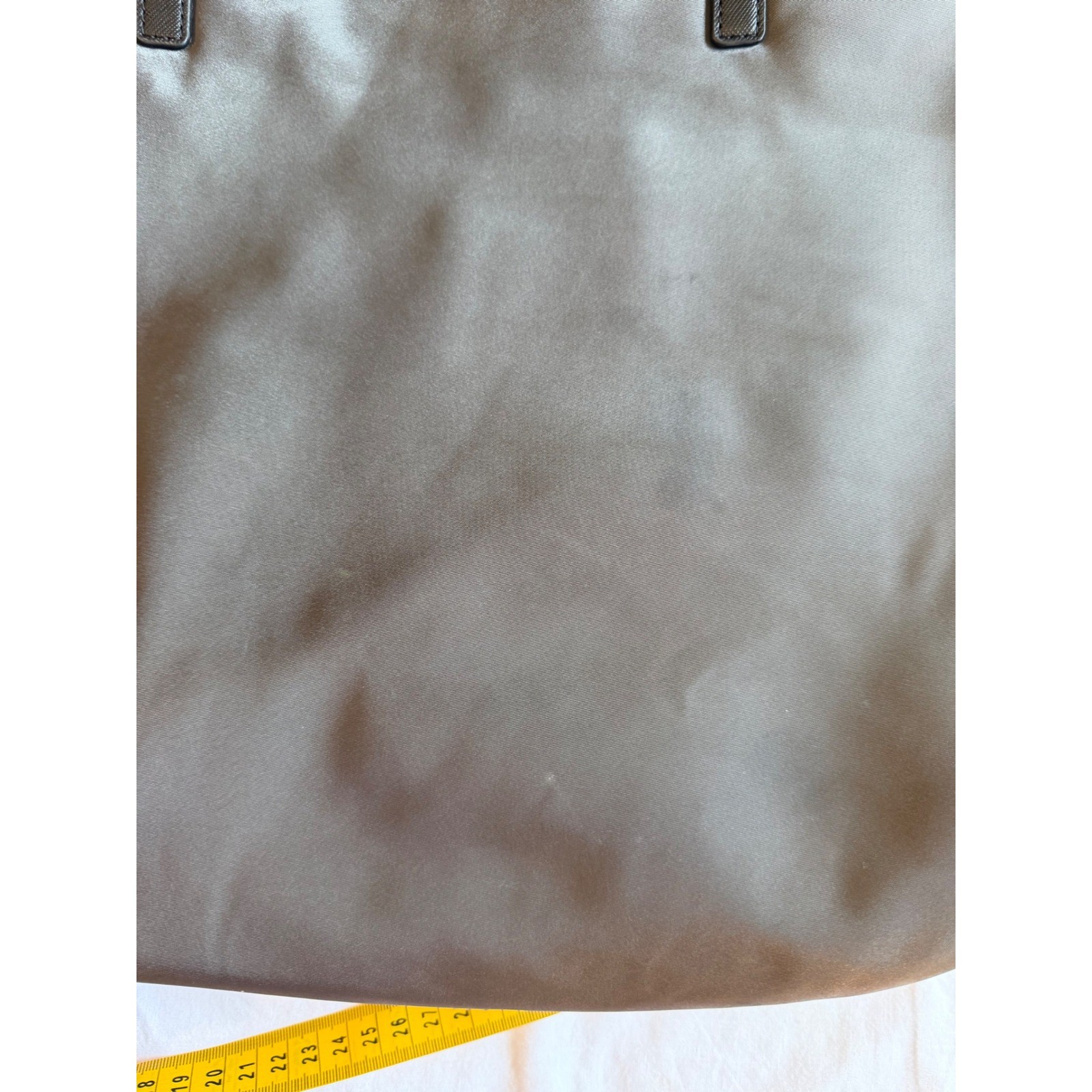 Michael Kors Polly Large Grey Nylon Tote Bag Black Leather Trim 38S5XMTT3C