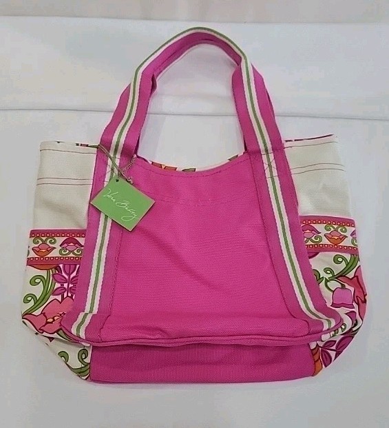 NWT Vera Bradley Small Colorblock Tote Canvas Bag Lilli Bell Pink Floral – 12670