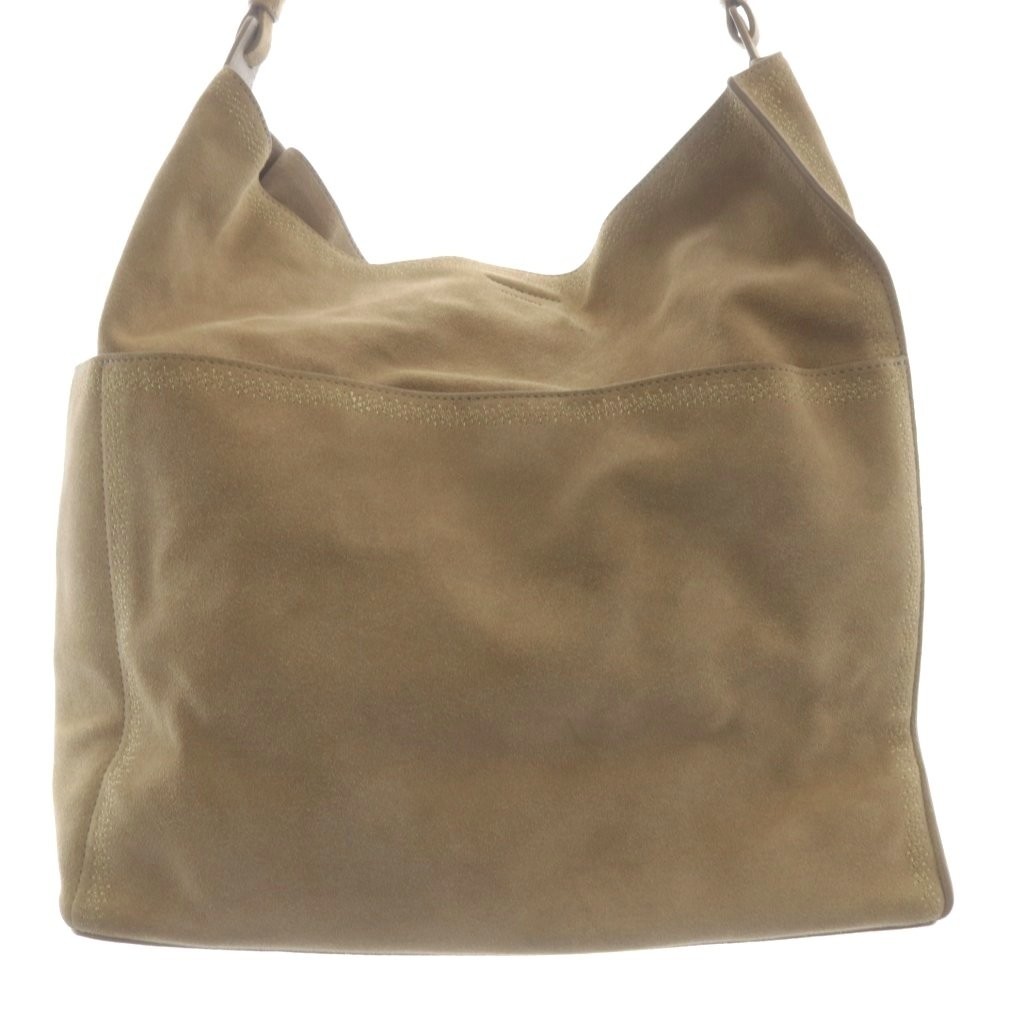 ALLSAINTS Suede Shoulder Bag Beige AB Vintage Leather 22.4in Strap
