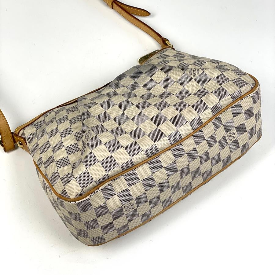 Louis Vuitton Siracusa PM Shoulder Damier Azur White Crossbody Bag #BS3598