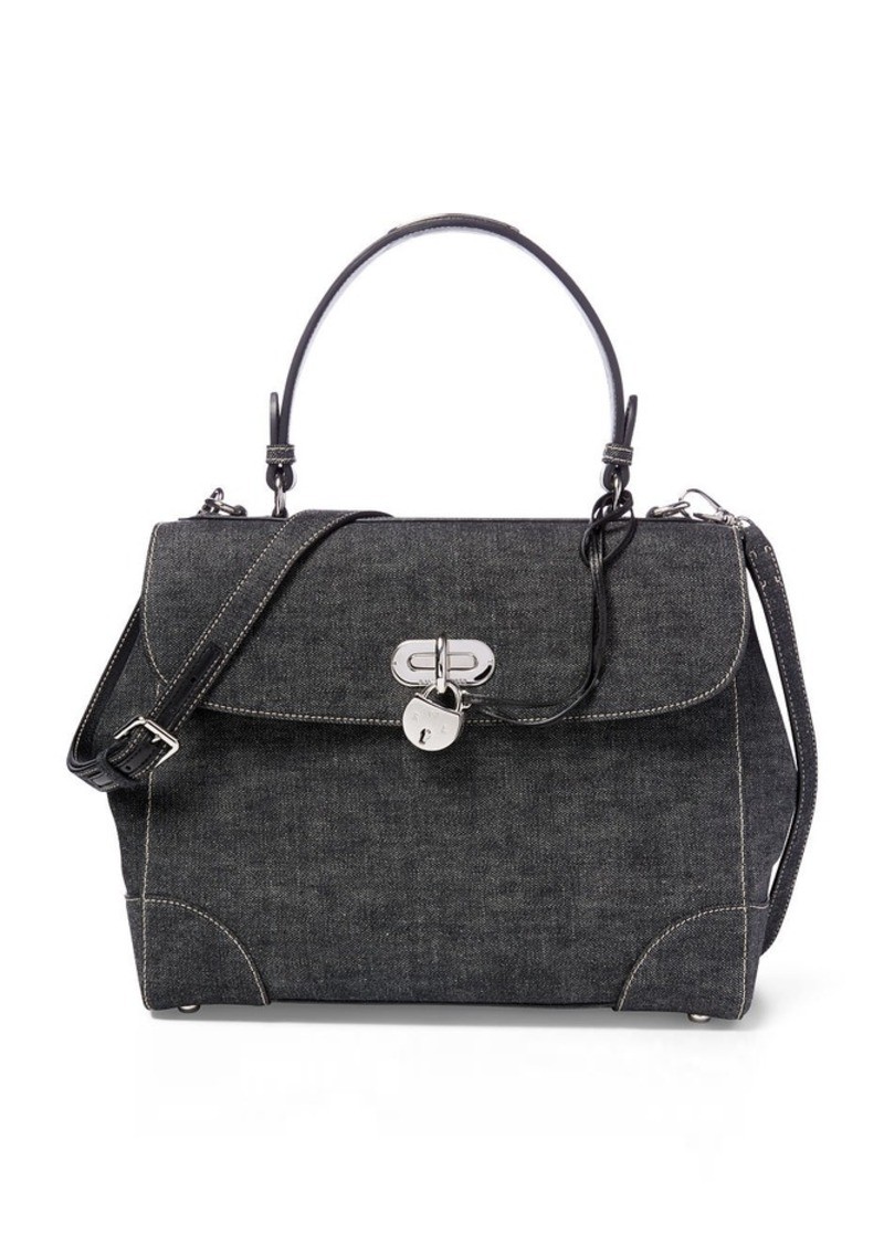 Ralph Lauren Purple Label Collection Medium Denim Tiffin Bag New $2250