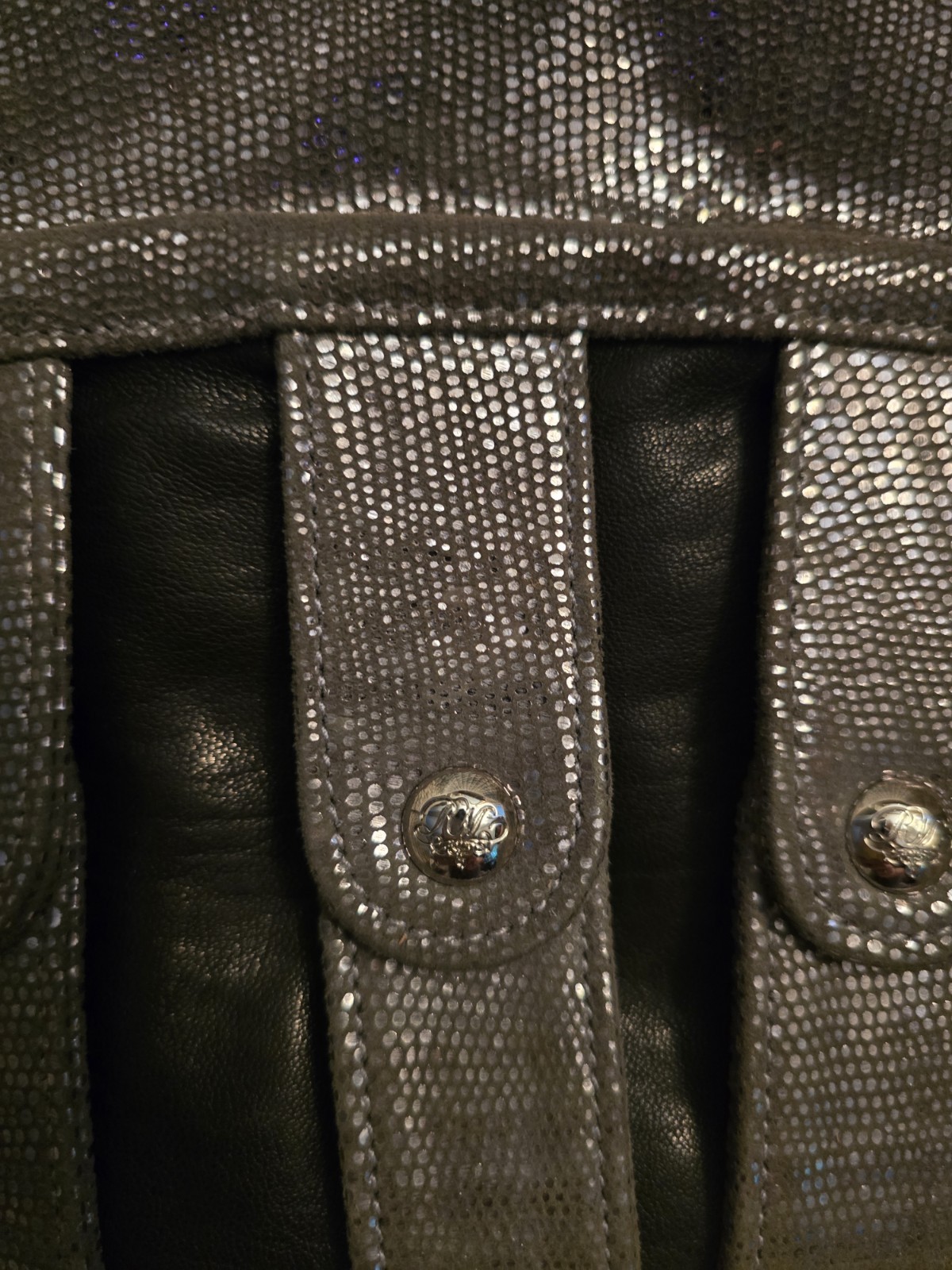 Vintage Rebecca Minkoff Rare Chain Shoulder Bag/Clutch Black & Silver Studded