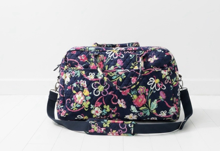 Vera Bradley Grand Traveler Travel Bag Retired Ribbons Floral Shoulder Duffel