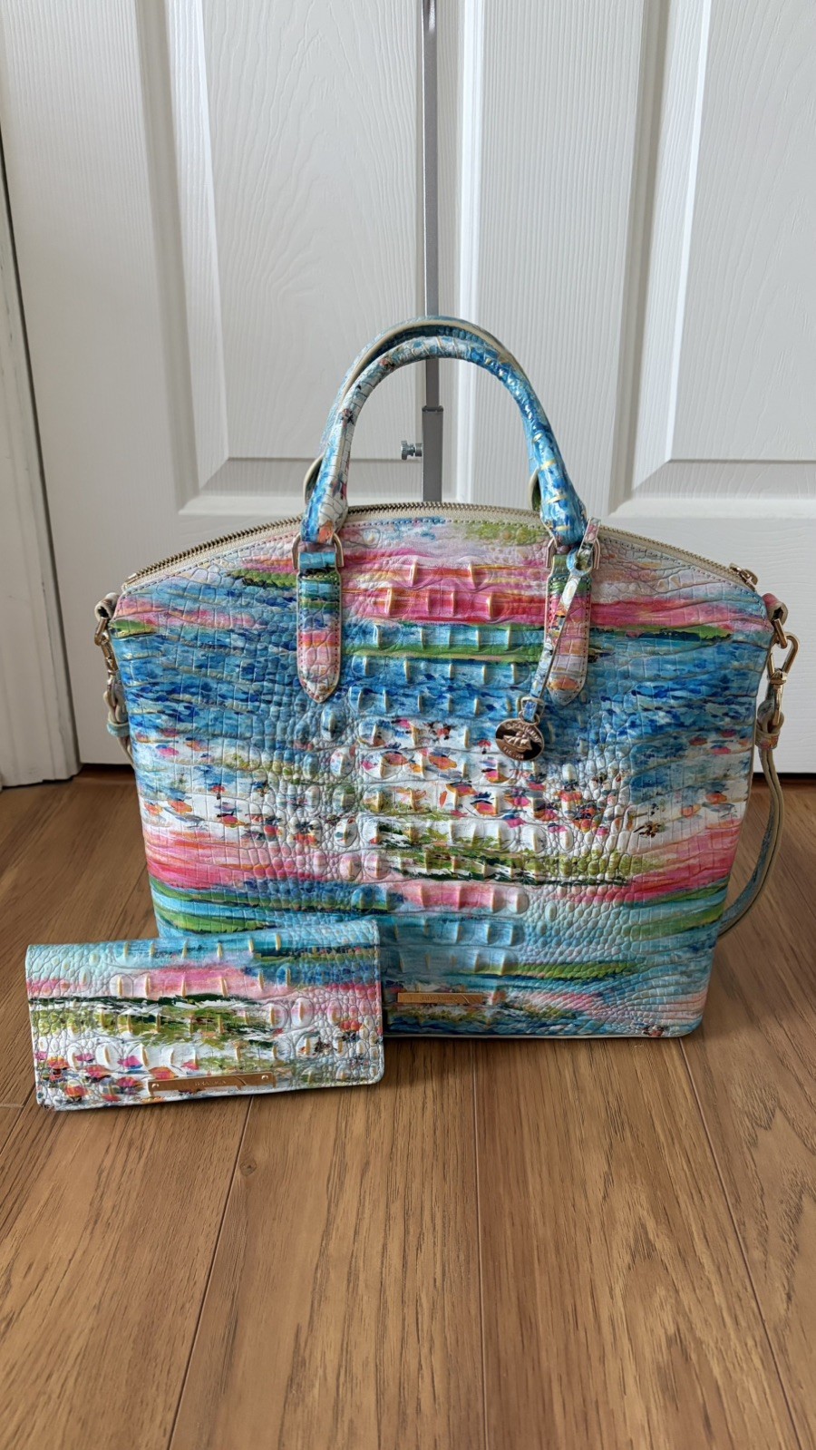 Brahmin Large Duxbury Staycation Melbourne Leather Satchel & Ady Wallet