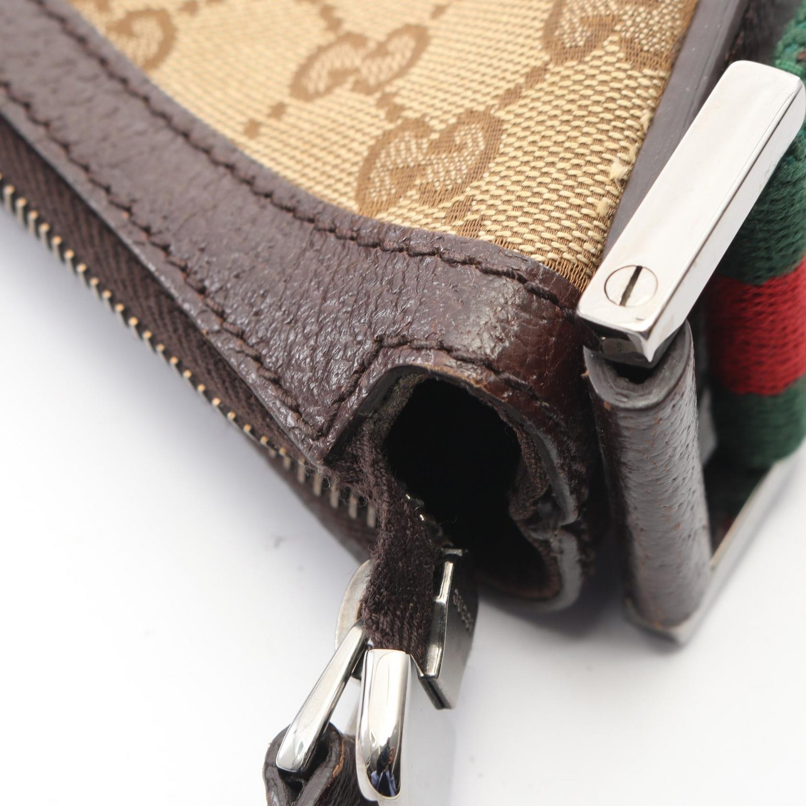 GUCCI GG canvas Shoulder crossbody Bag 181092 leather Beige Brown Used Women