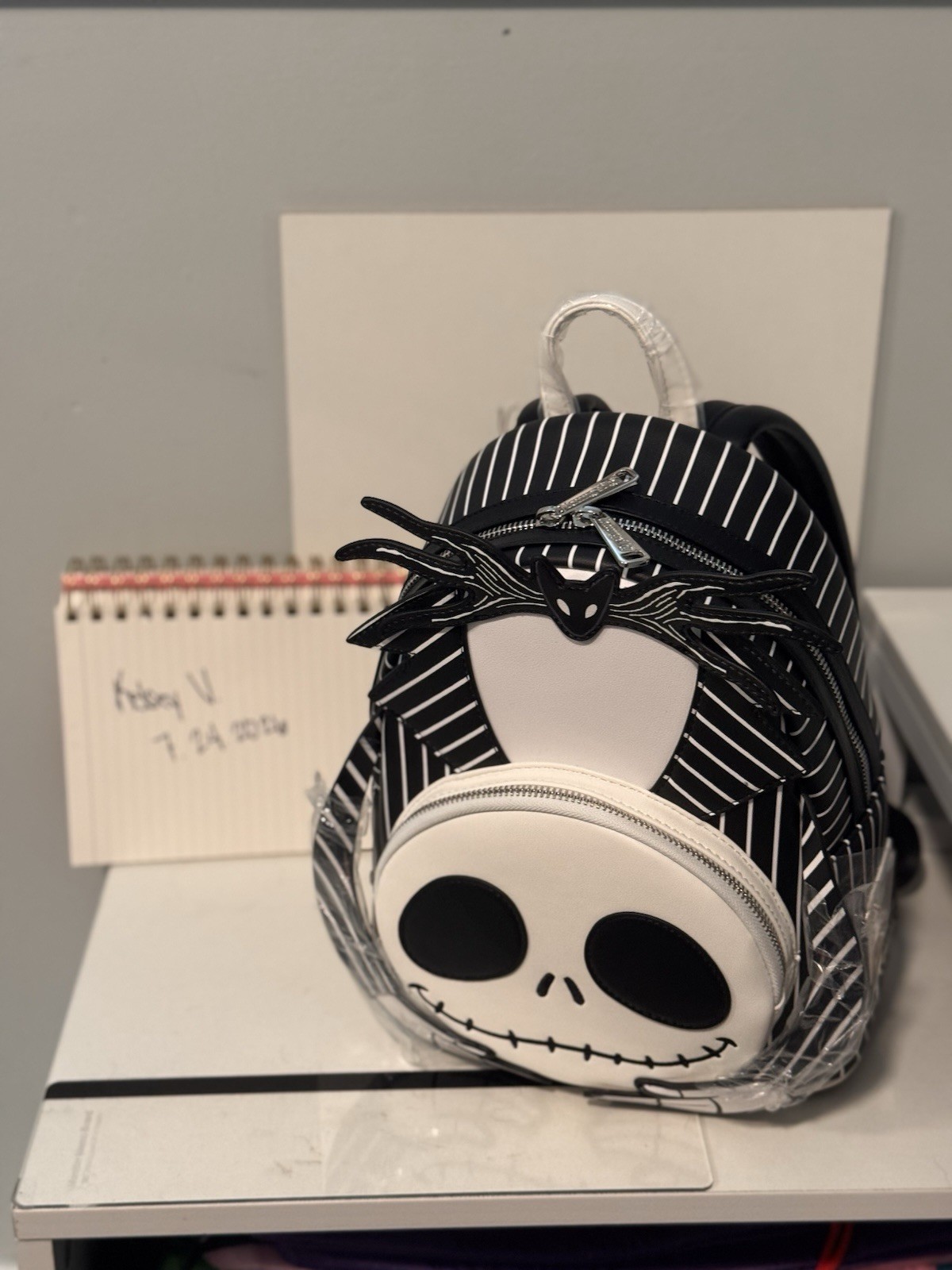 Loungefly Disney Headless Jack Mini Skellington Backpack – White/Black
