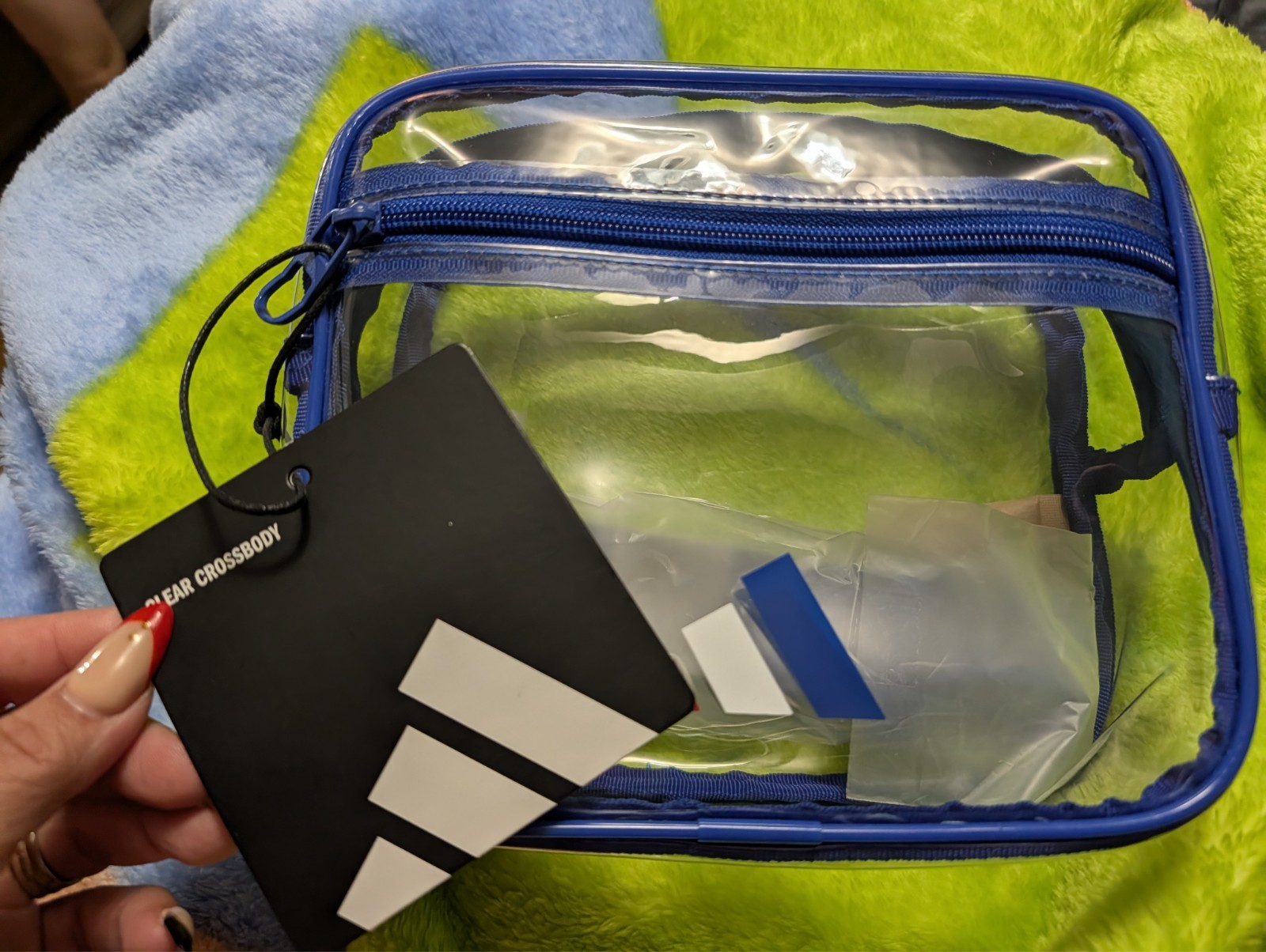 Adidas Clear Crossbody Bag Bold Blue/Better Scarlet NWT