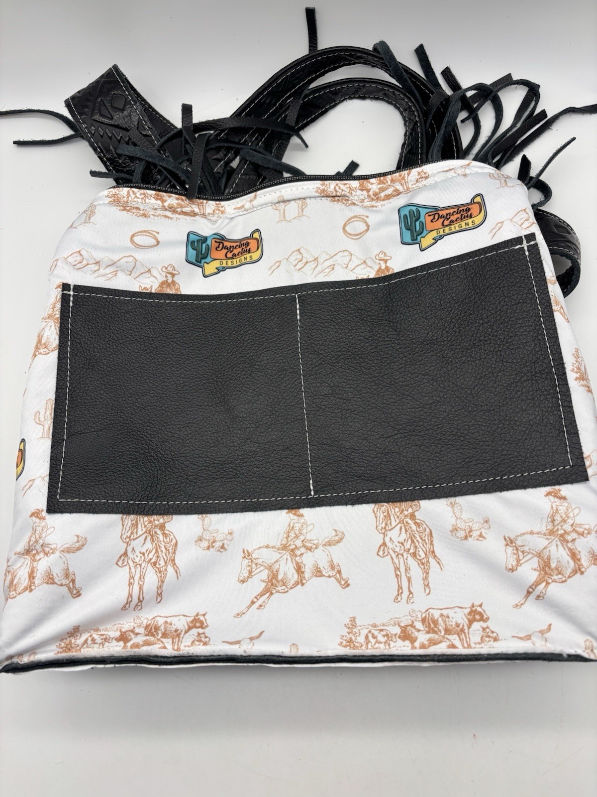 Dancing Cactus Designs leather purse black Shoulder Crossbody fringe Western