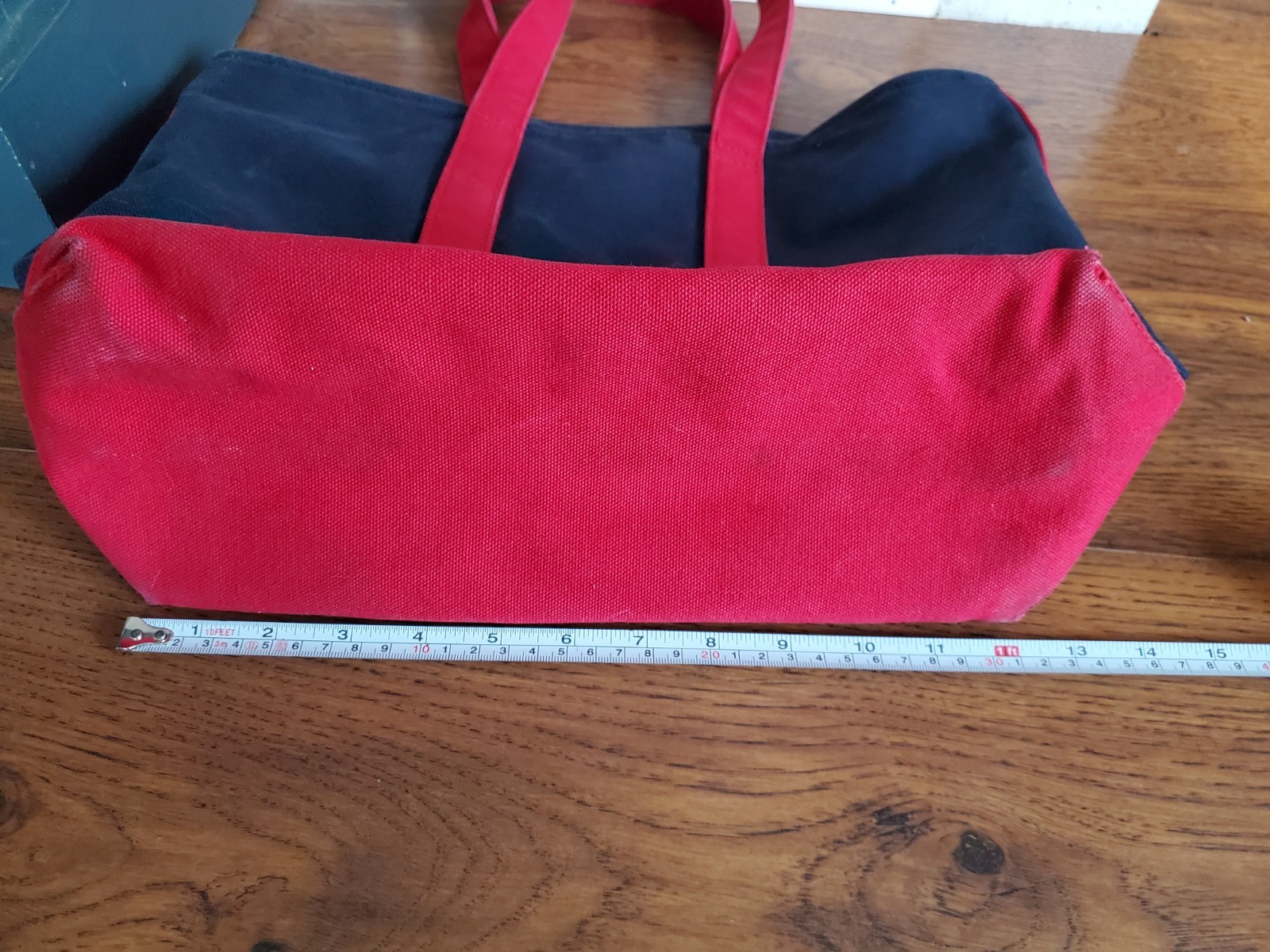 RALPH LAUREN Signature POLO Logo NAVY BLUE RED Canvas Tote Bag