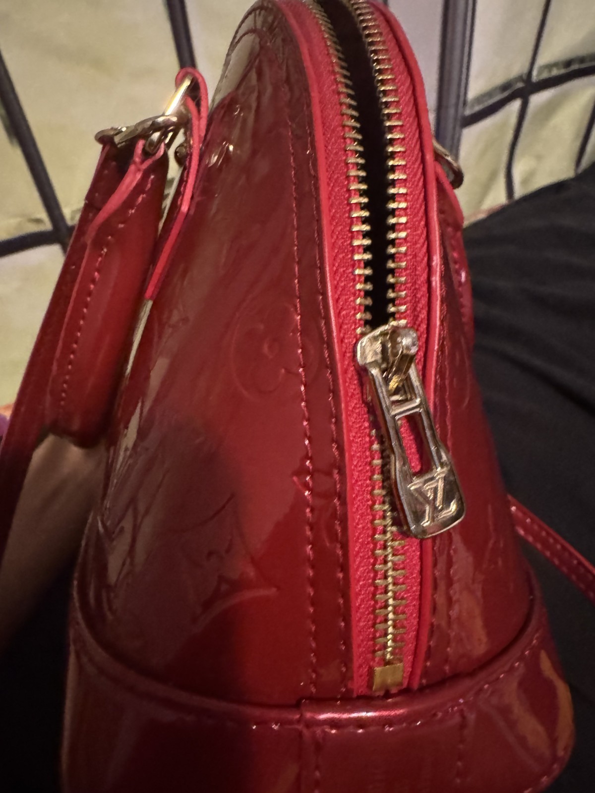 Louis Vuitton Alma Satchel BB Red Leather