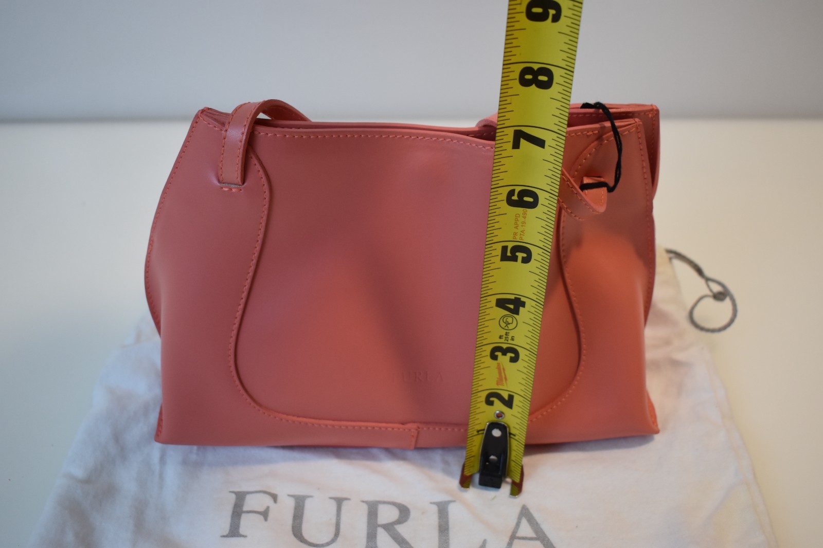 Furla Handbag Womens Leather Coral New with Tags and dust jacket