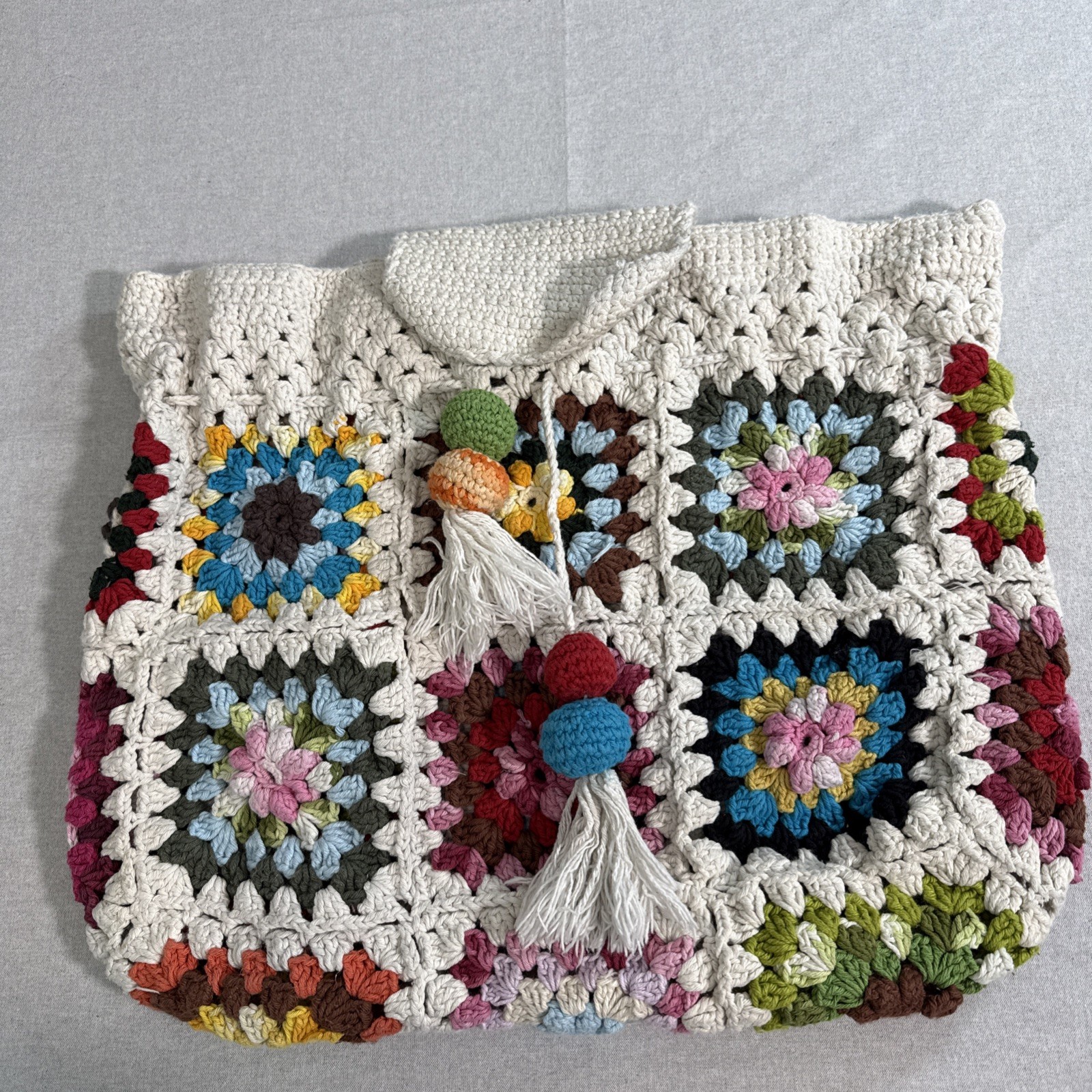 Crochet Granny Squares Backpack. Make Perfect Gift For Any Occasion.