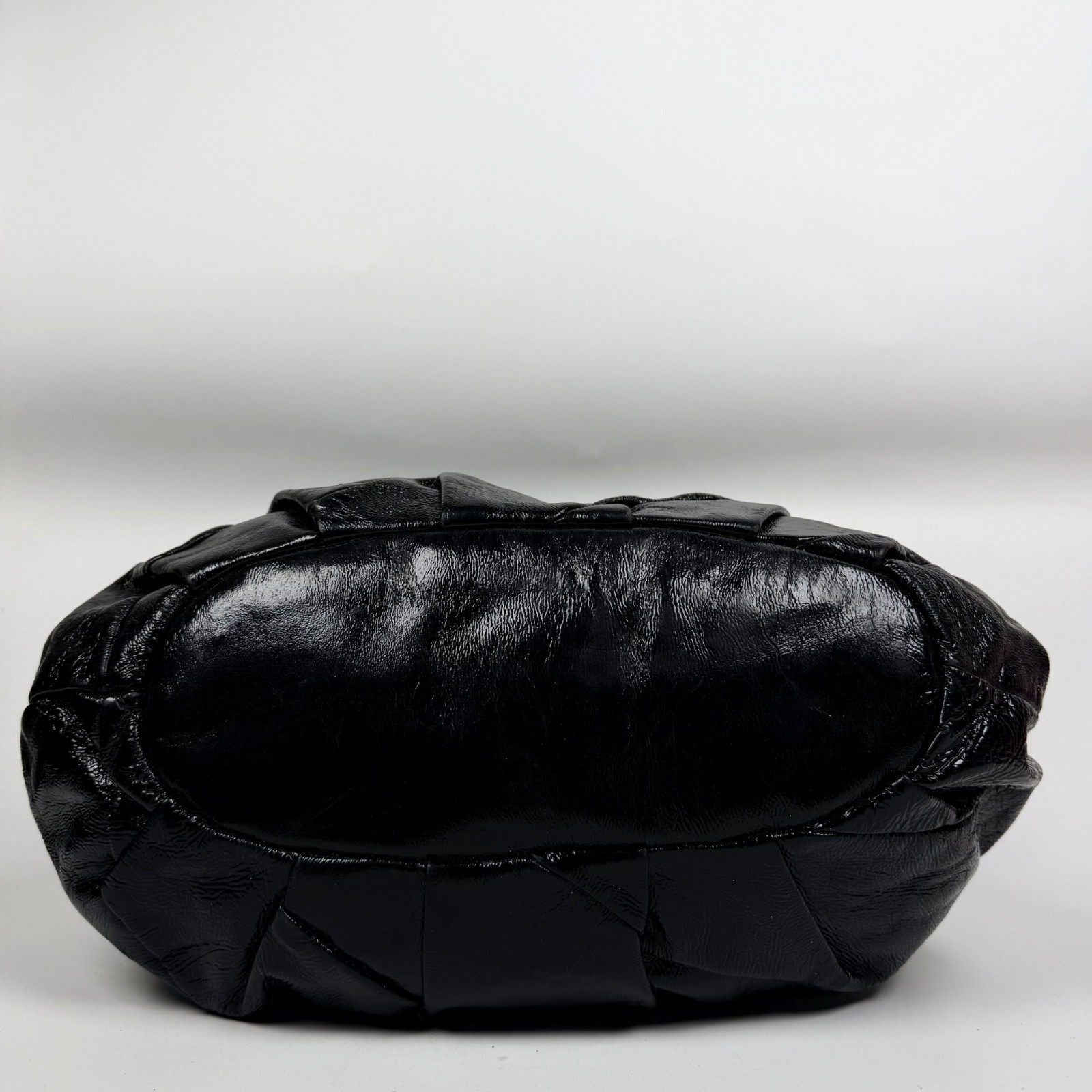 Juicy Couture Y2K Black Patent Leather Shoulder Bag Vintage Silver Hardware