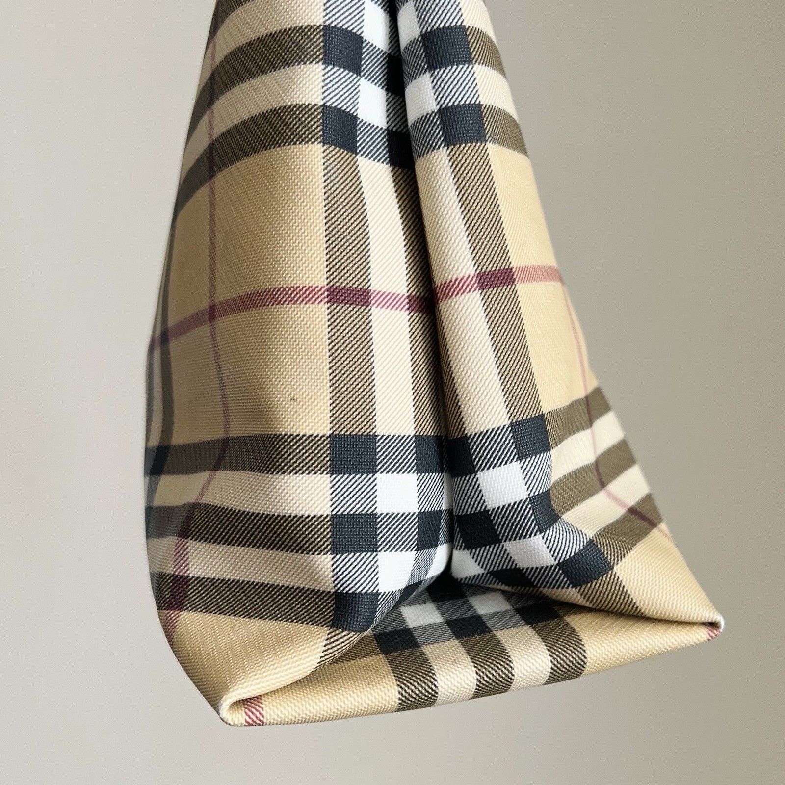 Burberry Nova Check Tote PVC Check Pattern Beige Tote Bag Purse Vintage