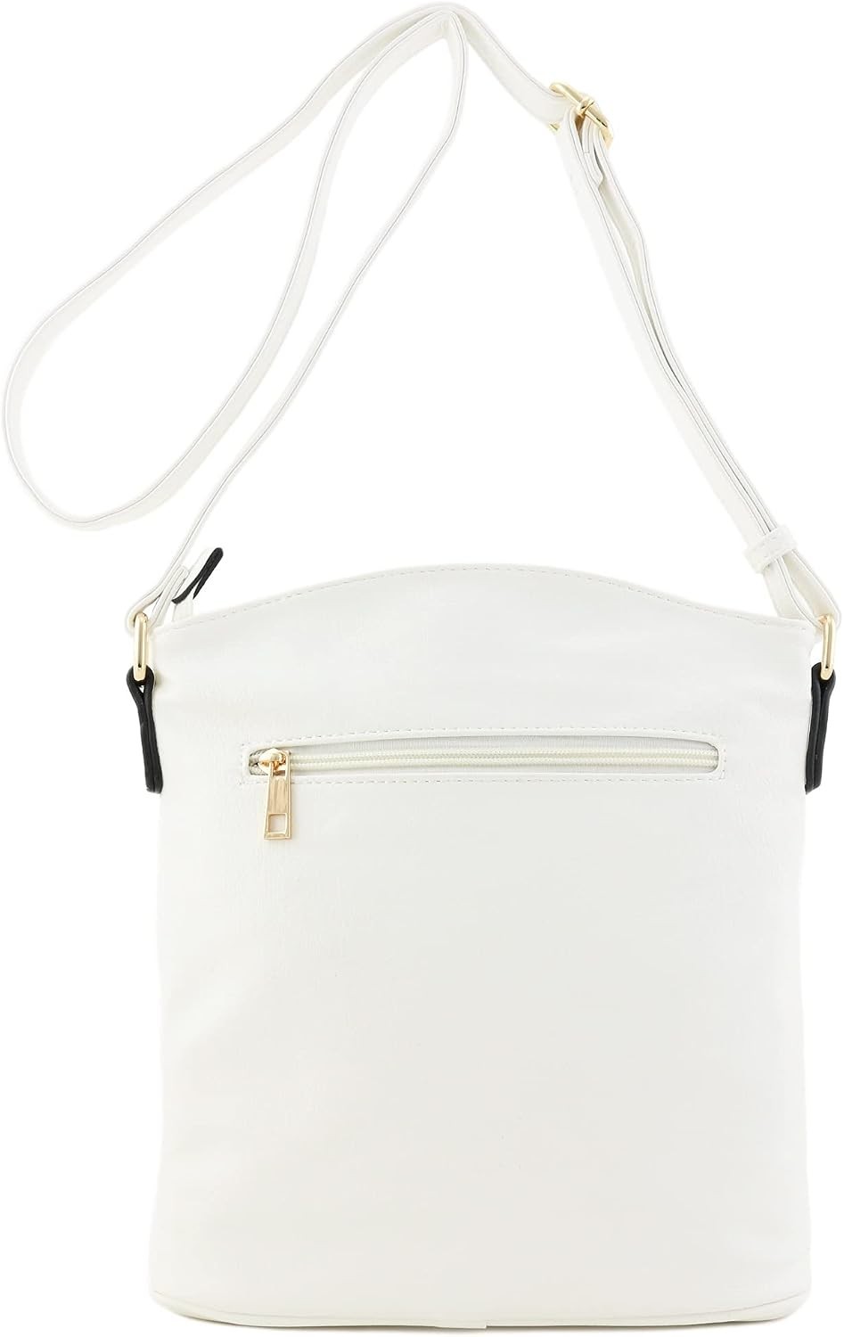 Lightweight Triple Zip Crossbody Bag – Spacious Faux Leather Handbag, 11 Inches