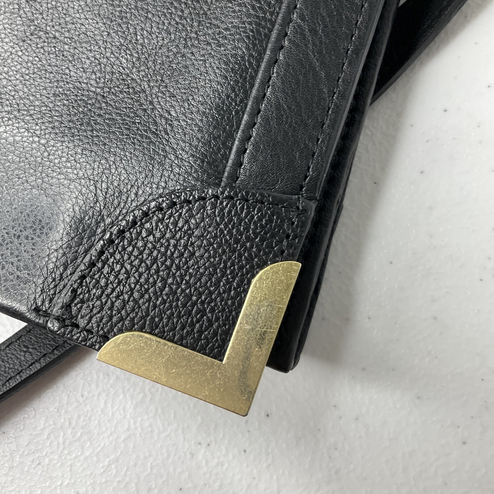 Foley + Corinna Crossbody Shoulder Frances Framed Clutch Bag Purse Leather Black