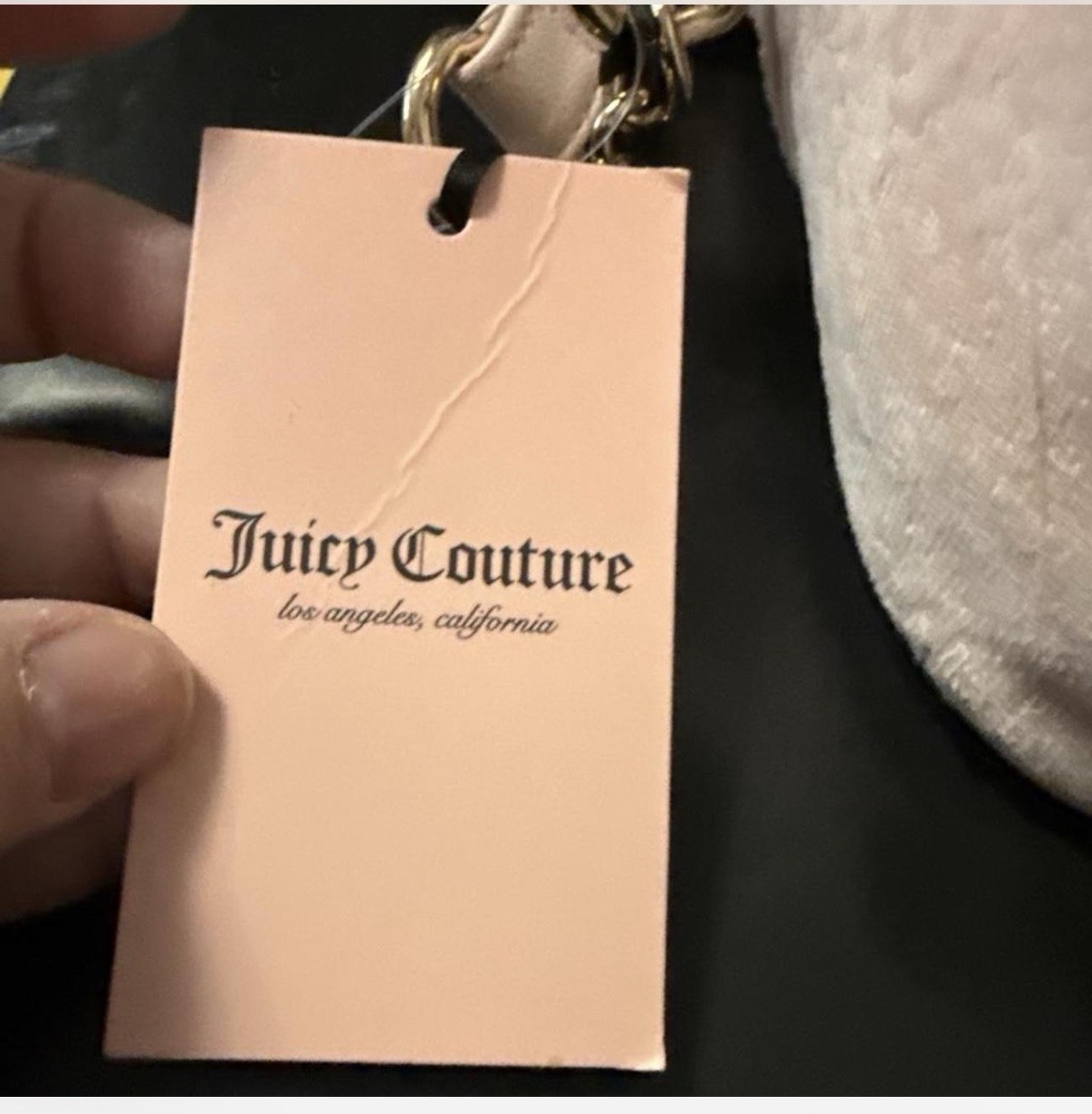 Juicy Couture Heritage Logo Crossbody Blush Zip Heart Charm Gold Lined Pockets