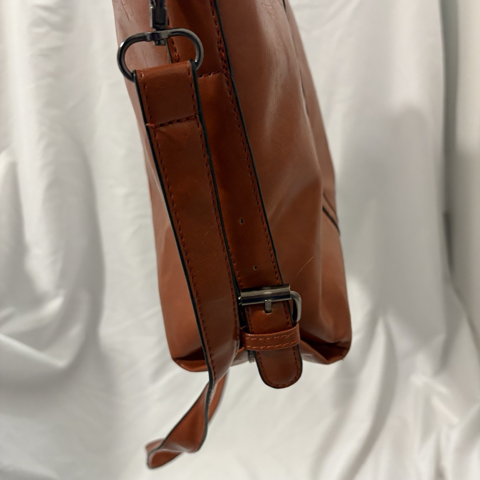 Burnt Sienna Color Casual Work Bag Purse Leather Handles And Strap