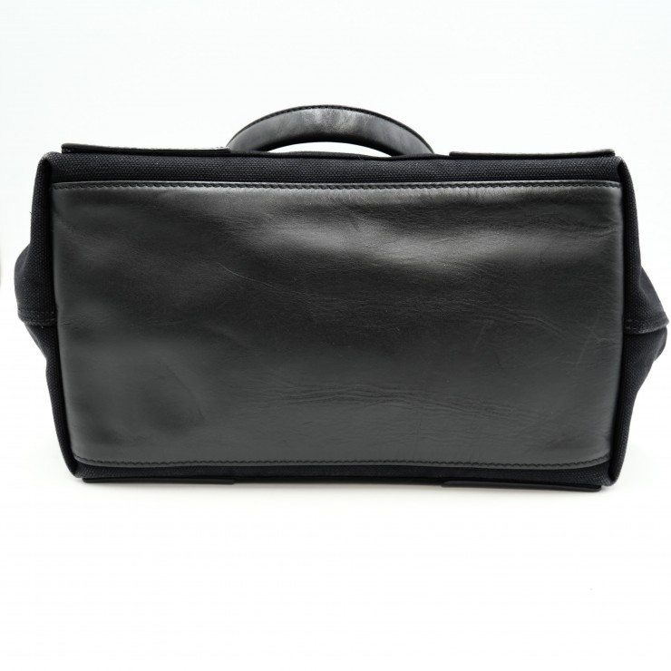 Balenciaga Navy Cabas S Tote Bag Black Canvas Leather Logo
