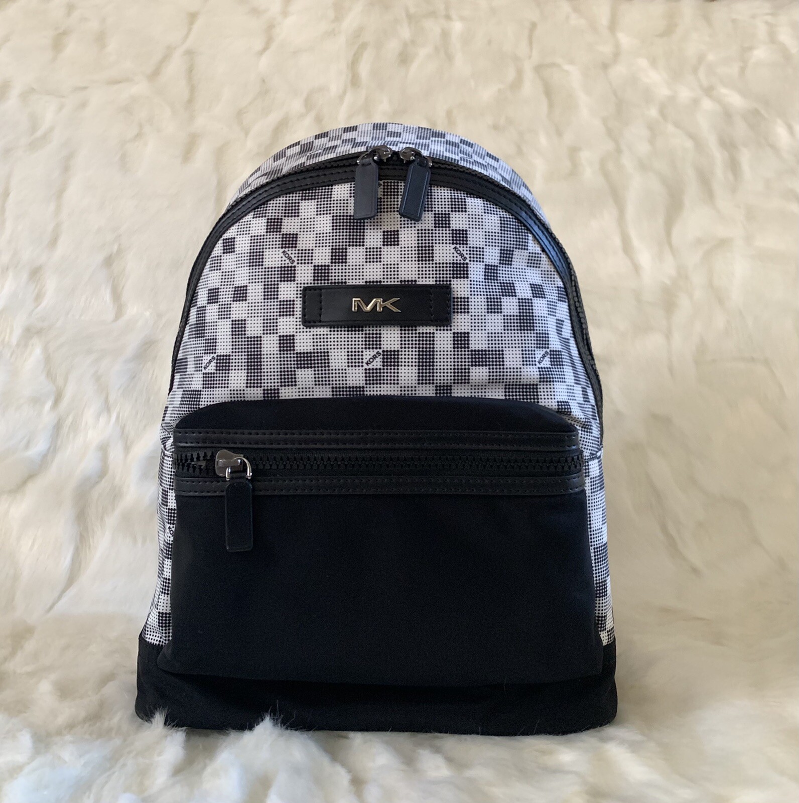 NWT Michael Kors Kent Nylon Backpack – Black/White