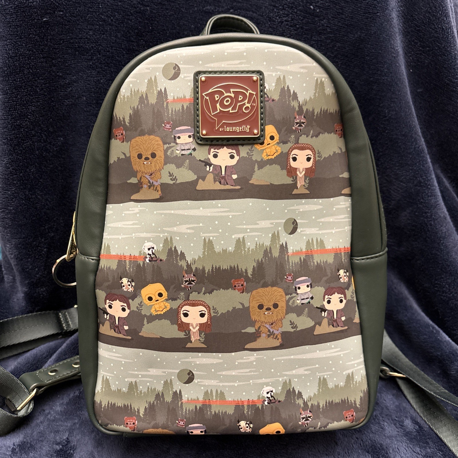 Loungefly Funko Pop! Star Wars Mini Backpack Endor Forest Disney Ewoks Chewbacca