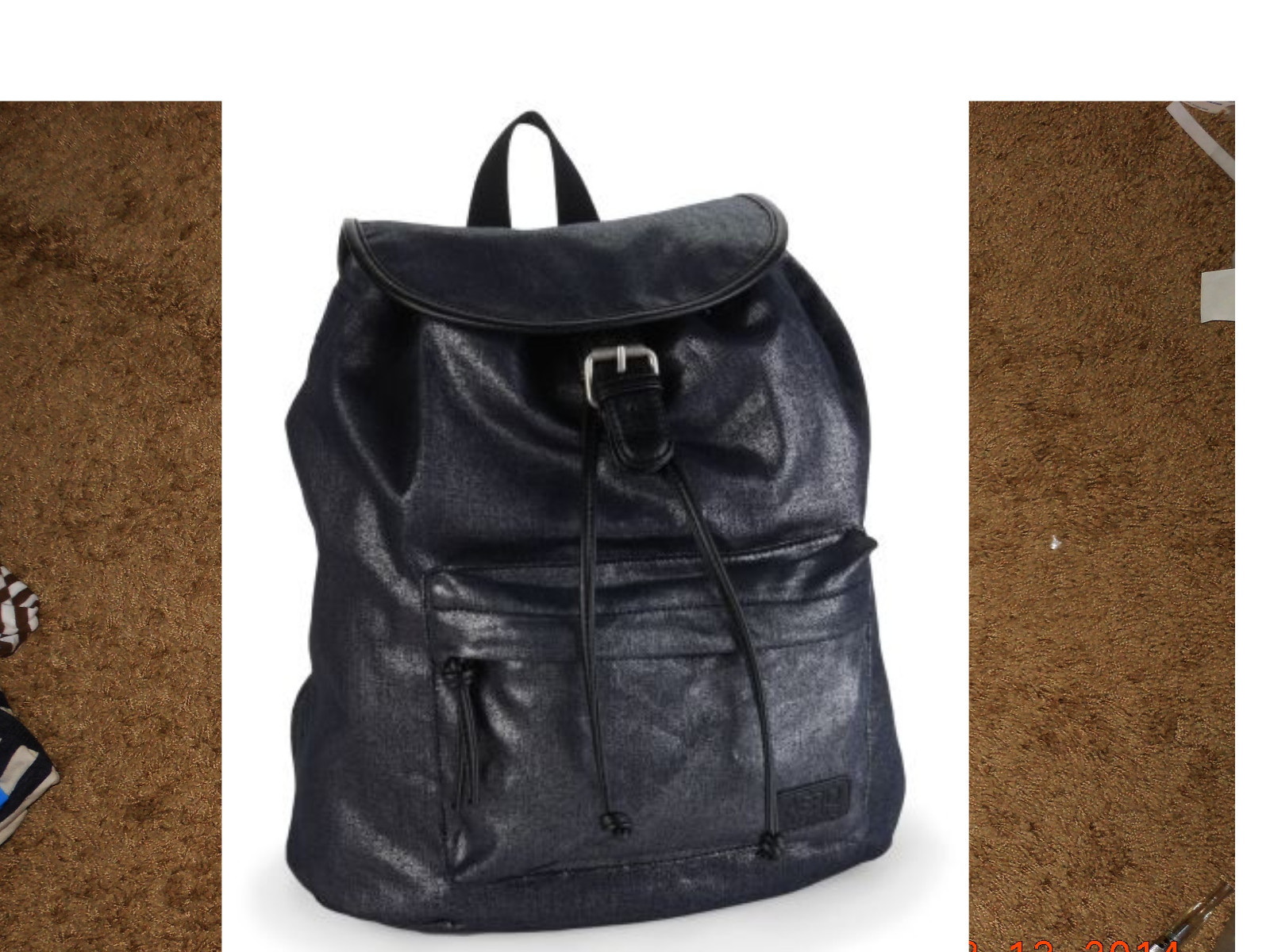 NWT $50 AEROPOSTALE BLACK SHIMMER COTTON TWILL CANVAS BACKPACK BOOK BAG