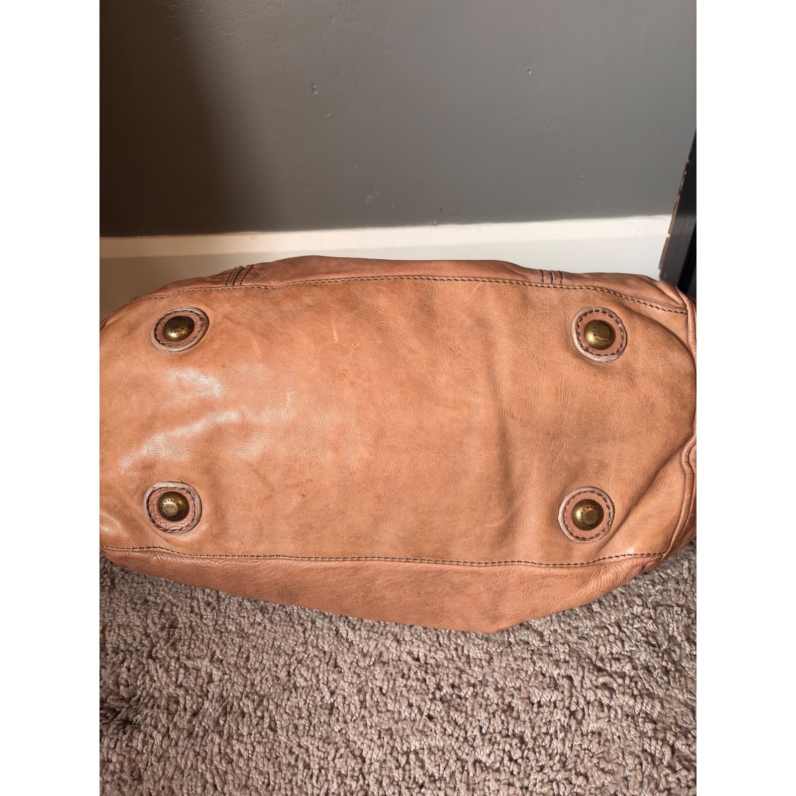 Marc Jacobs Standard Supply Workwear Large Tan Leather Satchel Bag Handbag