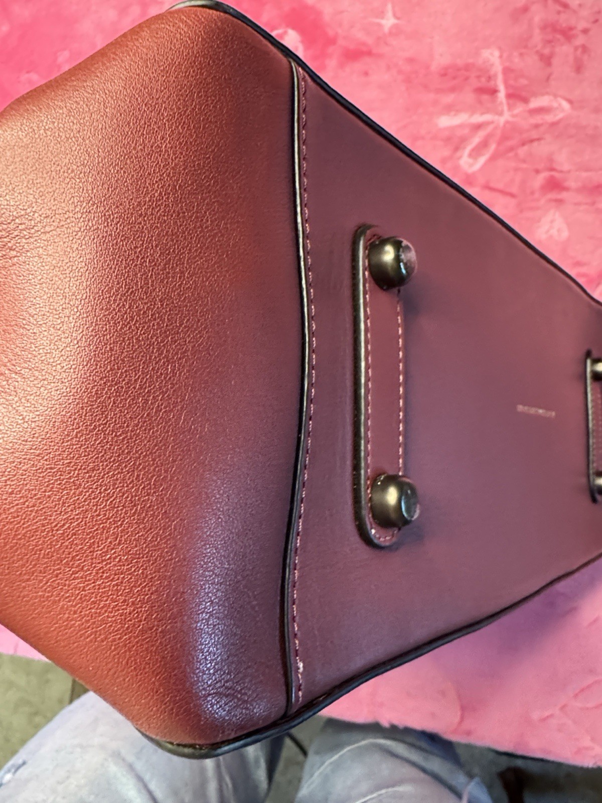 Coach Burgundy Satchel Top Handle Zip, Detachable/Adjust Strap, Hang Tag