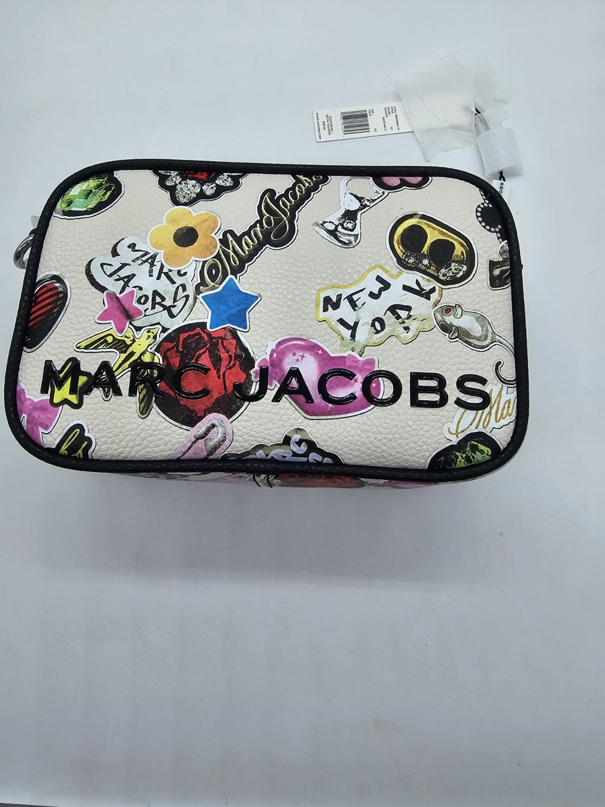 Marc Jacobs Leather Sticker Bold Flash Camera Bag White Limited New JL0275