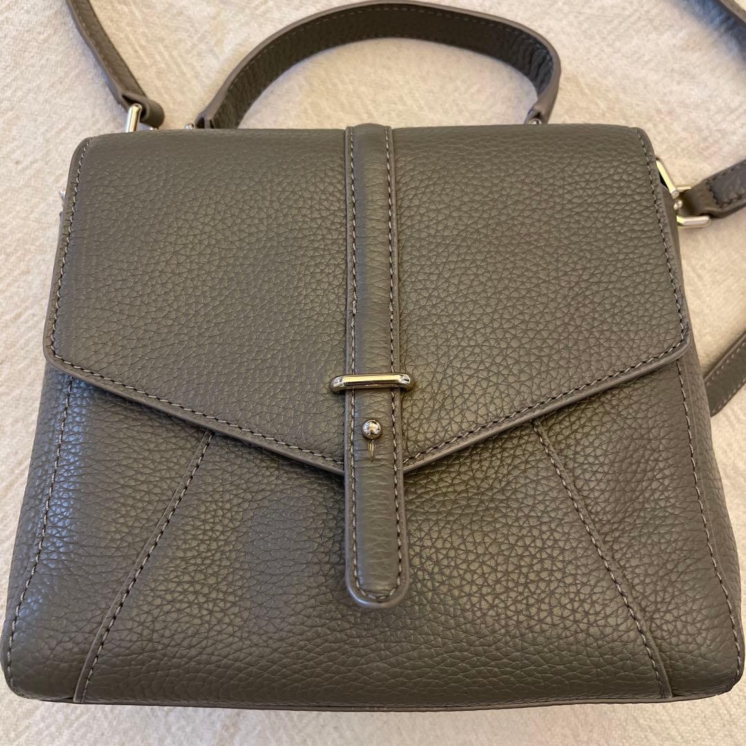 Tory Burch Gray Leather Shoulder Bag with Removable Strap Excellent Condition