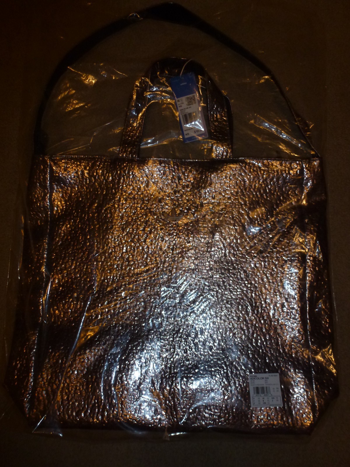 Adidas Originals Copper Grayish Metallic Adicolor Shopper Tote NWT $65.00 Retail