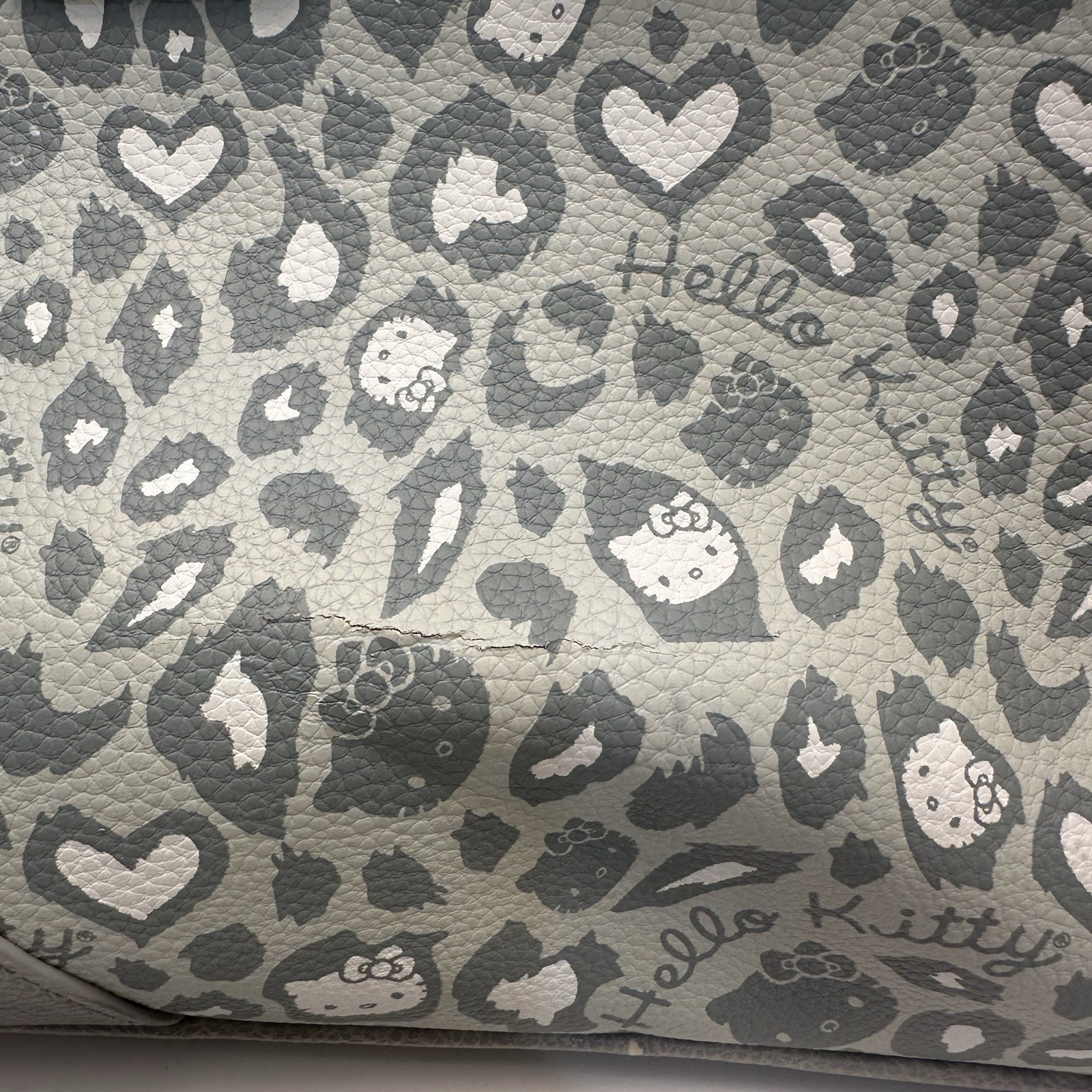 2014 Loungefly x Hello Kitty Silver Leopard/Cheetah Print Vintage Purse & Wallet