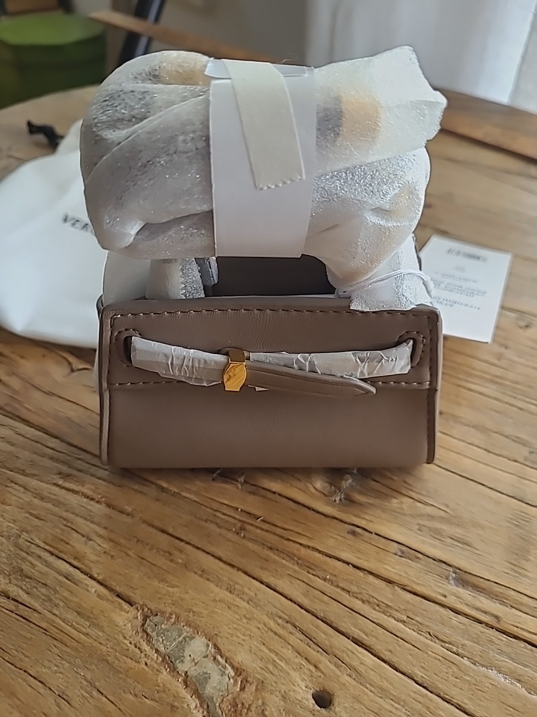Veronica Beard Dash Bag Charm Mini Bag – Bark Multi Tan New With Mini Dust Bag