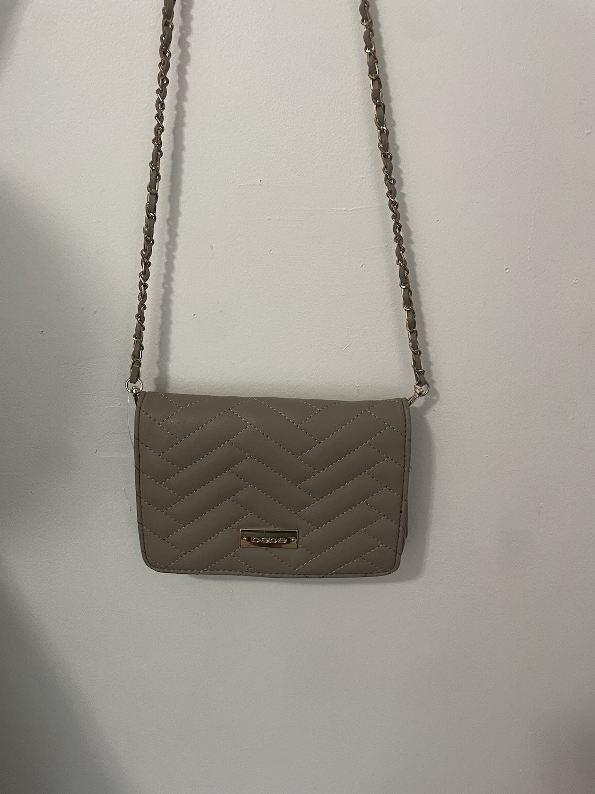 Bebe Bag Brown Gold Chain Crossbody Vintage