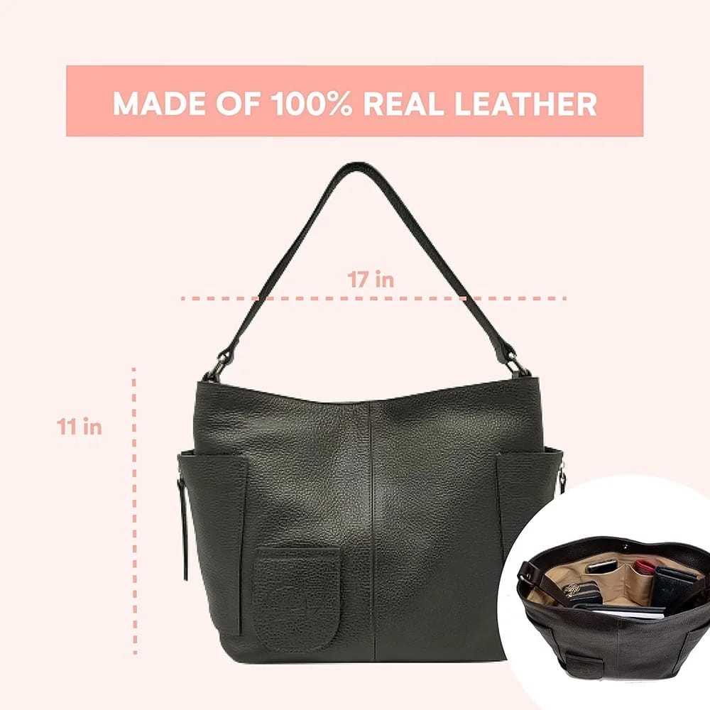 NEW PortoVino 100% Italian Leather Wine Purse Espresso Holds 1.5L Christmas Gift