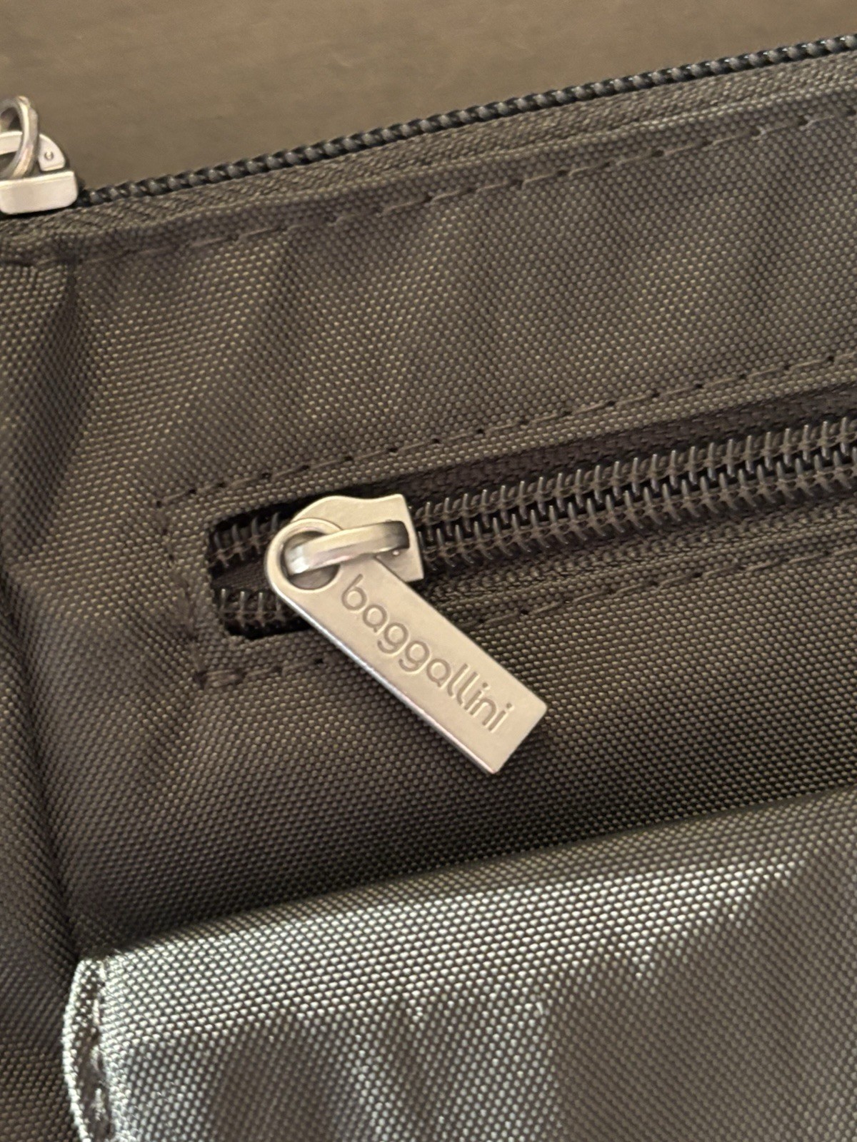 Baggallini Town Bagg Crossbody/ Shoulder Bag Steel Gray Nylon 8” x 10.75”x 3”