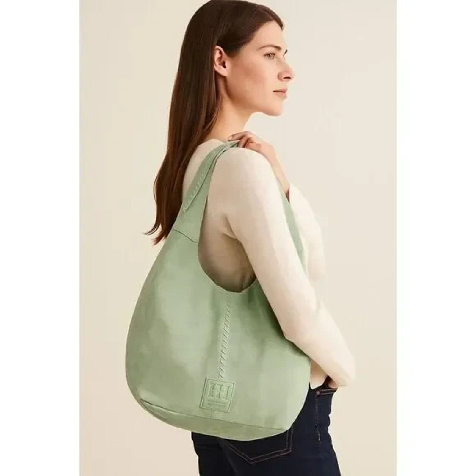 Haute Hippie 100% Suede Festival Suede Hobo Light Green Purse Accessory Bag