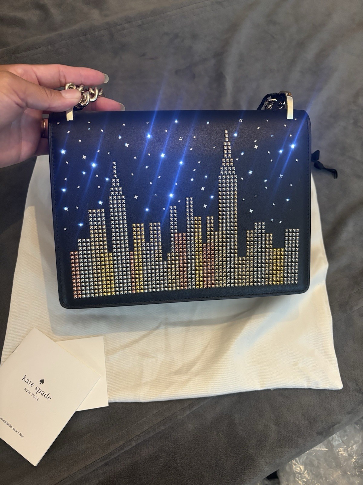Kate Spade Marci Light up Bag NY City Glitzy Ritzy Skyline shoulder bag RARE